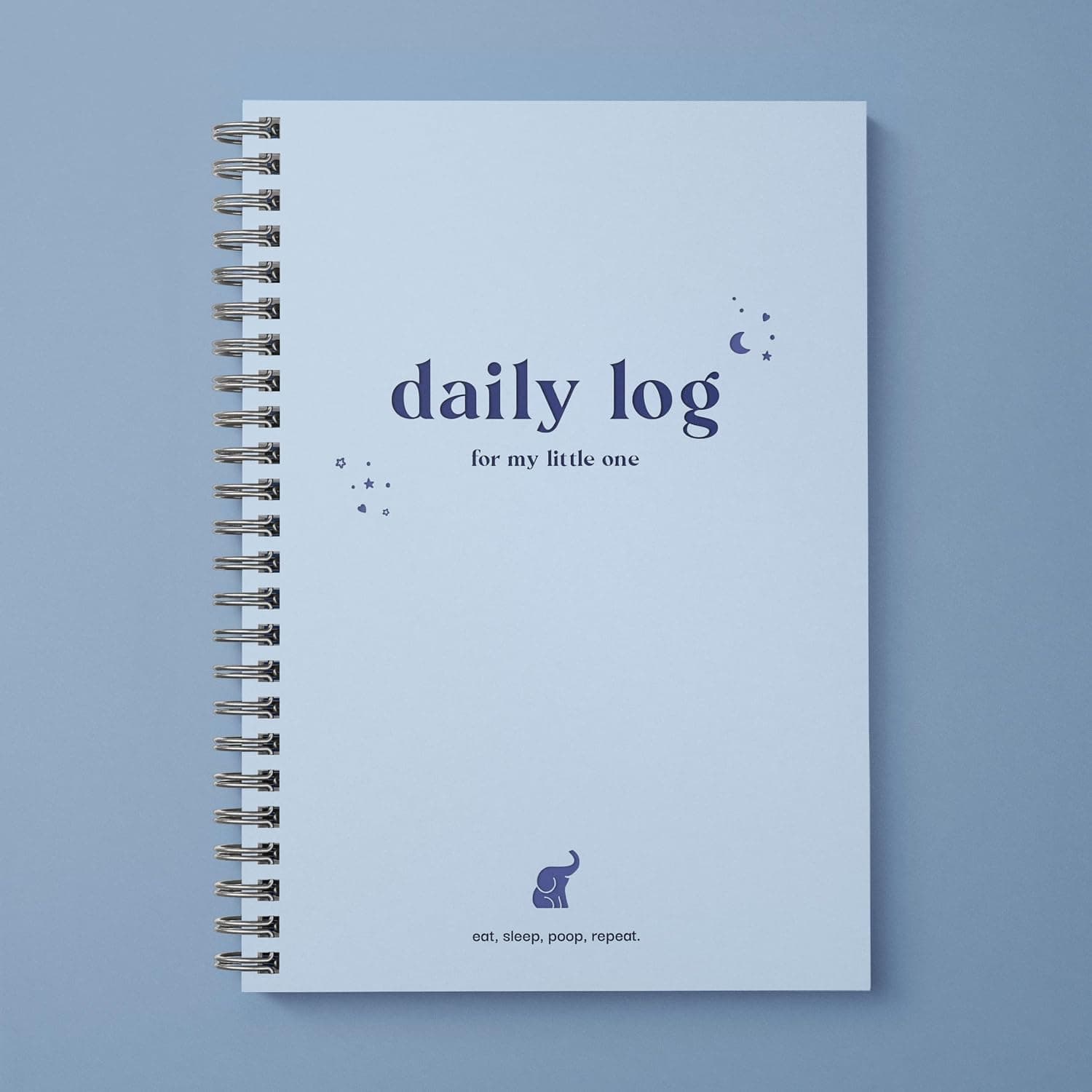 Baby Daily Log Book, Track and Monitor Newborn Nursing, Sleep, Diaper and Milestones. Gift for New Parents, Grandparents, Babyshower, Nanny or Daycare - Hardcover Spiral Leather A5 (Blue)