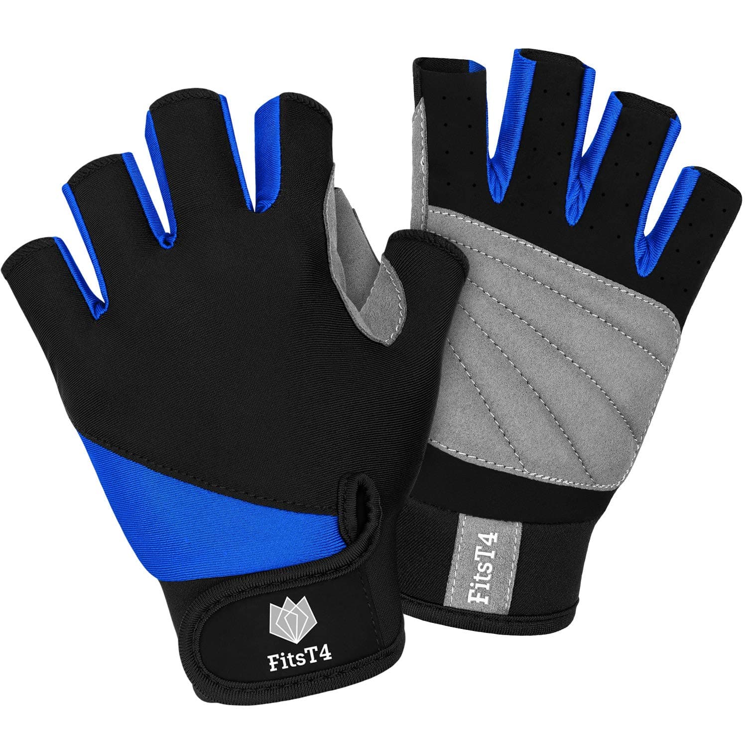 FitsT4 Sports Surf Gloves 3/4 Finger Padded Non-Slip Gloves for Water Skiing, Canoeing, Windsurfing, Kiteboarding, Sailing, Kayaking, SUP Stand Up Paddling