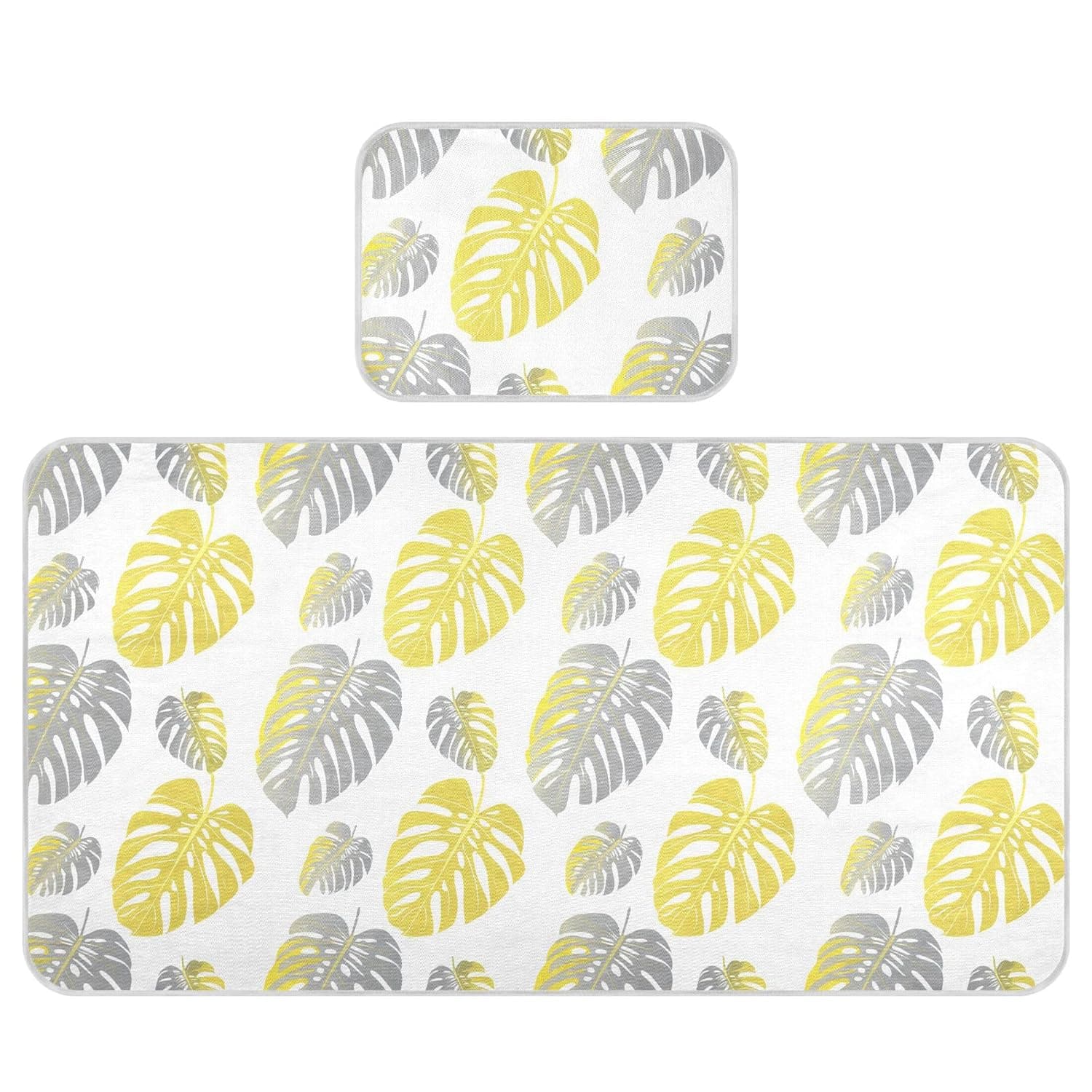 Monstera Leaves Baby Cooling Mattress Pad, Soft & Breathable Cooling Mat Keep Baby Cool in Summer 28x52 in, Nursery Essential