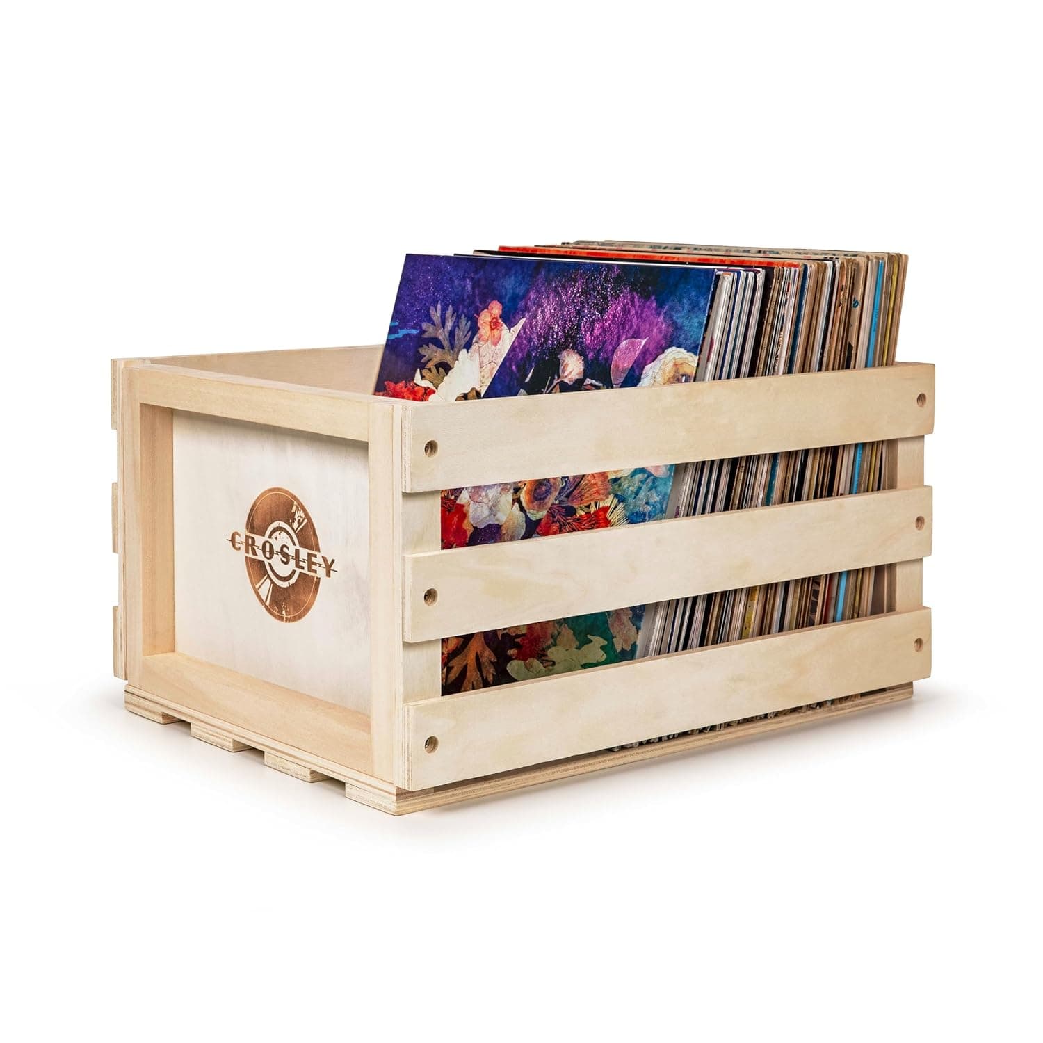 CROSLEY RECORD STORAGE CRATE - NATURAL