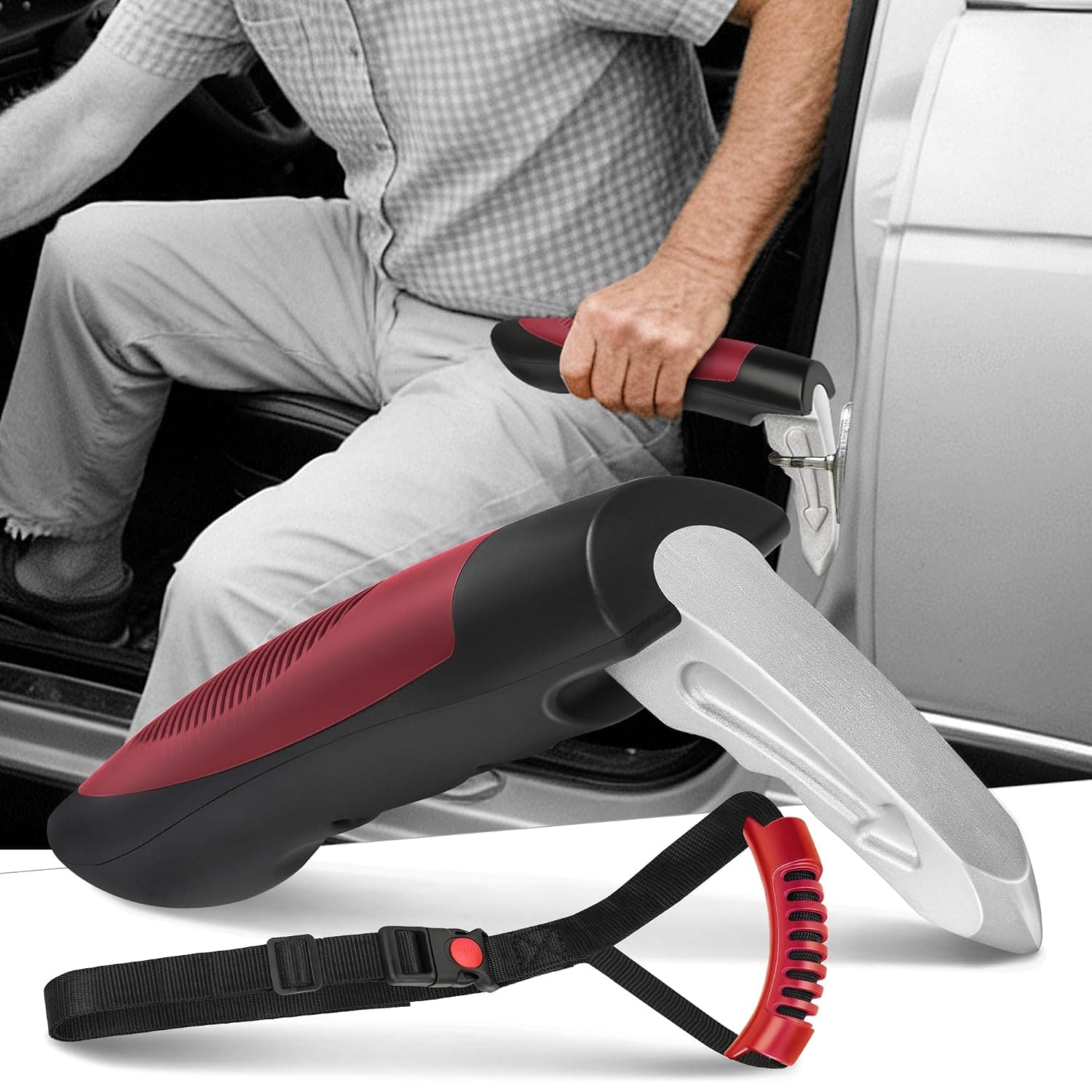 Car Window Breaker, Car Escape Tool for Glass Breaking | Aluminum Alloy Tip, Ergonomic, Anti-Slip Grip, Assist Handle for Getting In and Out of the Vehicle, for Elderly, Car Accident