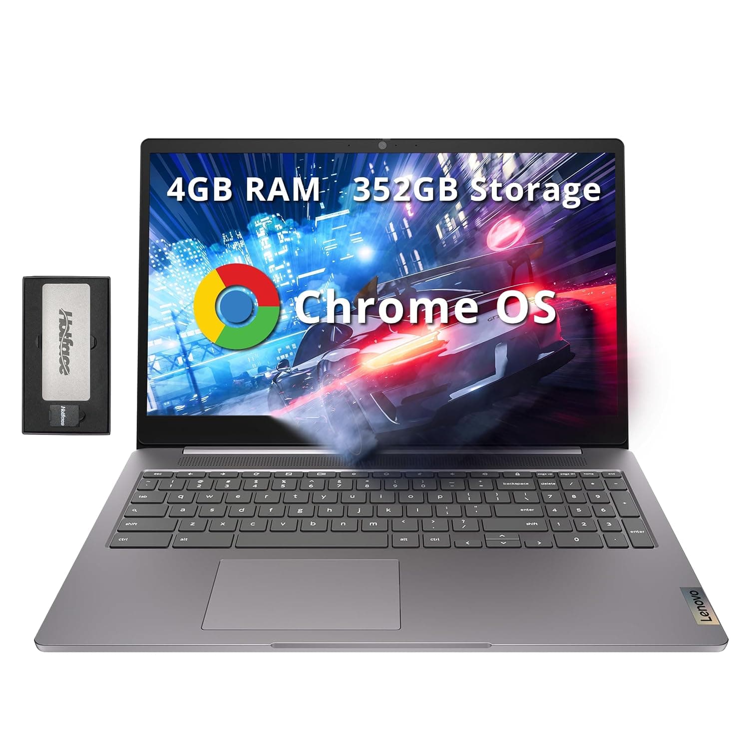 Lenovo Ideapad 3 15.6" FHD Chromebook, Intel Celeron N4500, 4GB RAM, 352GB Storage (64GB SSD+288GB Docking Station Set), Intel UHD Graphics, Full Size Keyboard, Chrome OS, Artic Gray