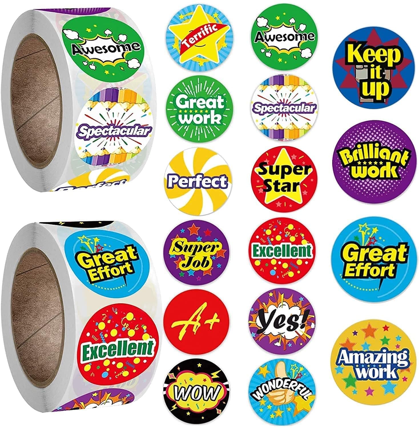 1000 PCS Reward Stickerss for Teachers, School Sticker for Kids in 16 Designs, Motivational STickers Teacher Supplies Training sstickers for Children Student Classroom