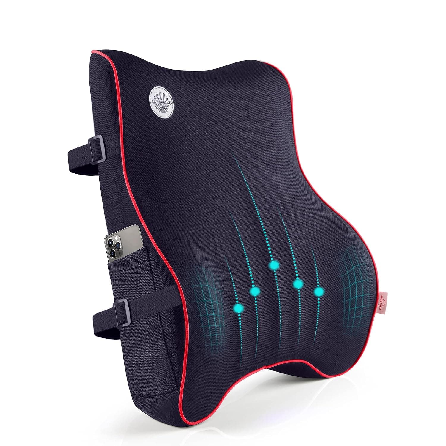 Lumbar Support Pillow,Memory Foam Back Support for Office Chair,Computer Chair,Car Seat,Recliner and Couch with Breathable 3D Mesh Cover,Ergonomic Design Orthopedic Backrest for Back Pain Relief