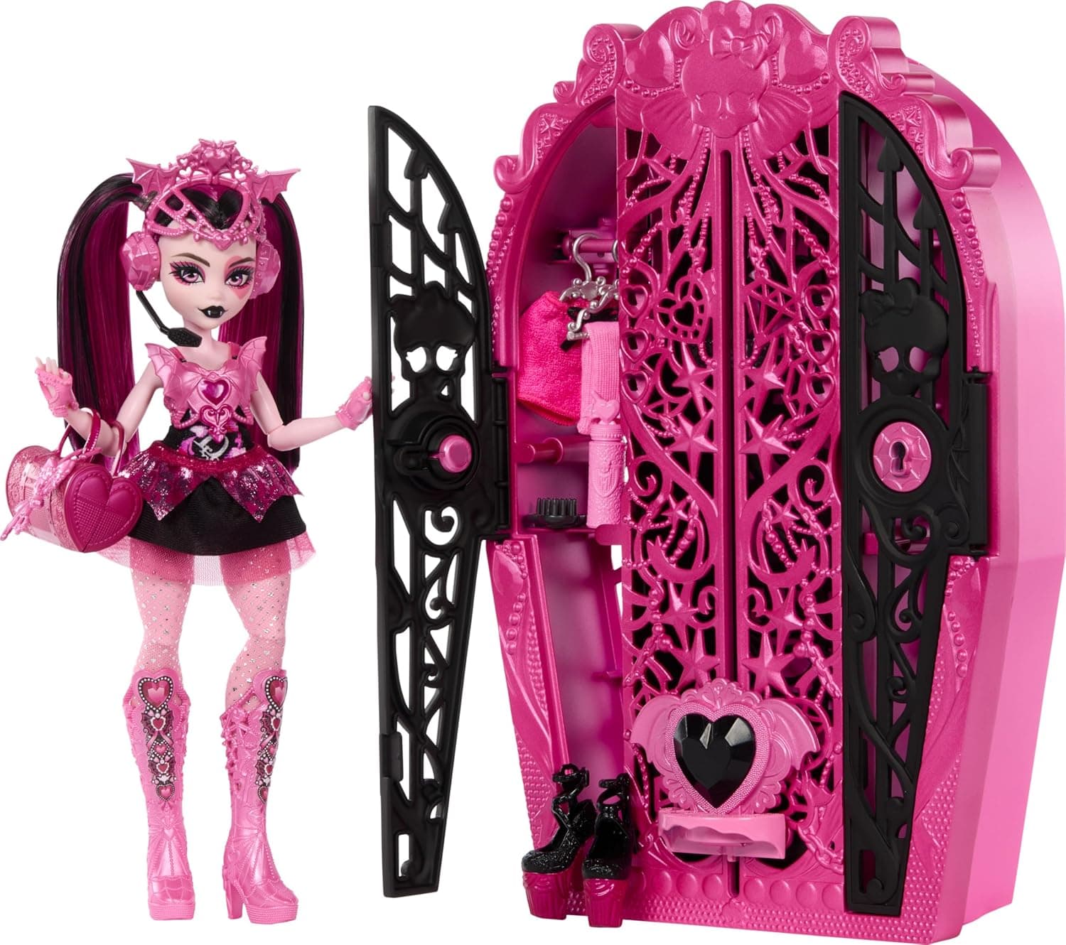 Monster High Skulltimate Secrets Dolls and Accessories Set Monster Mysteries Draculaura with Wardrobe and 19+ Surprises Including Doll Clothes HXH84