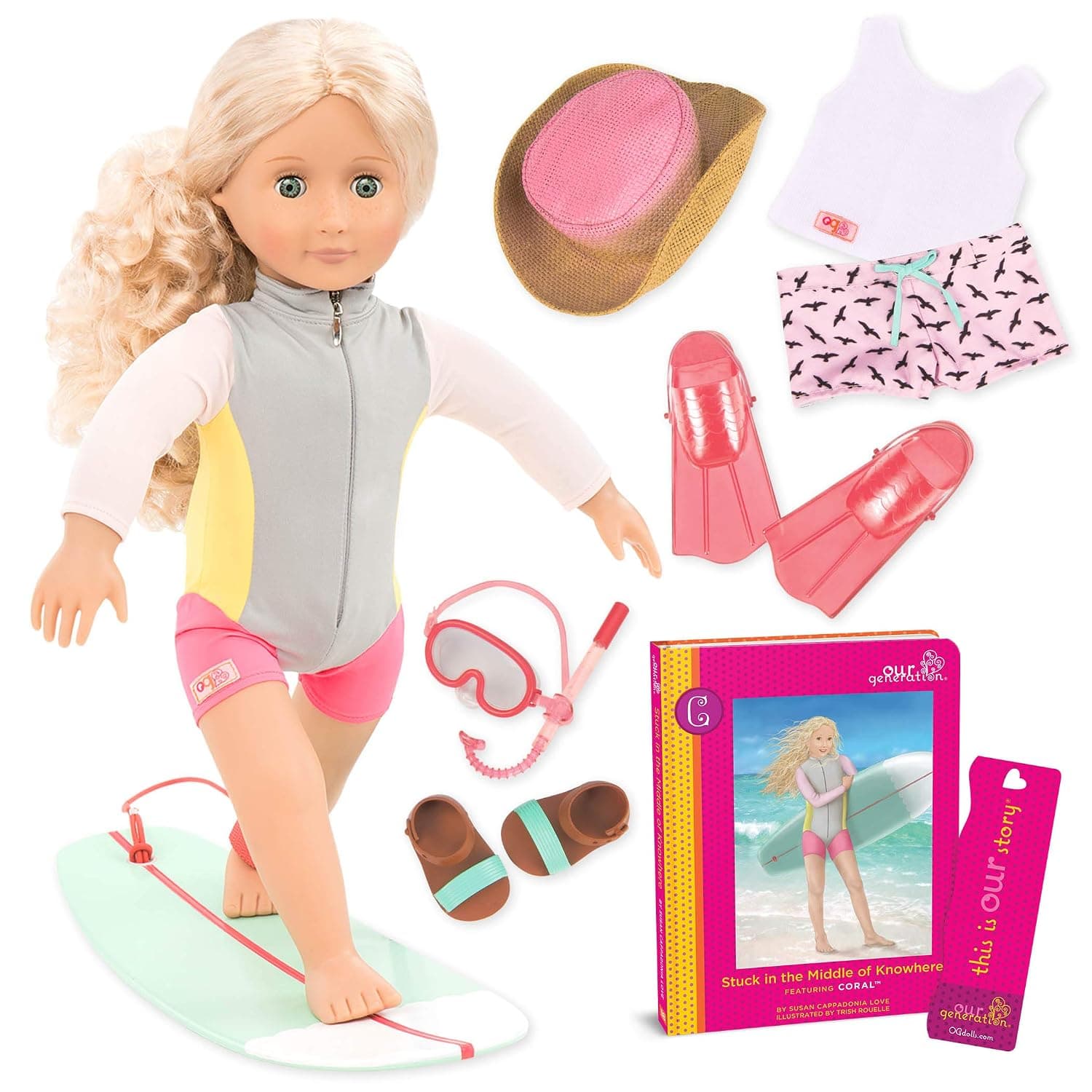 Our Generation Deluxe Coral Doll with Book