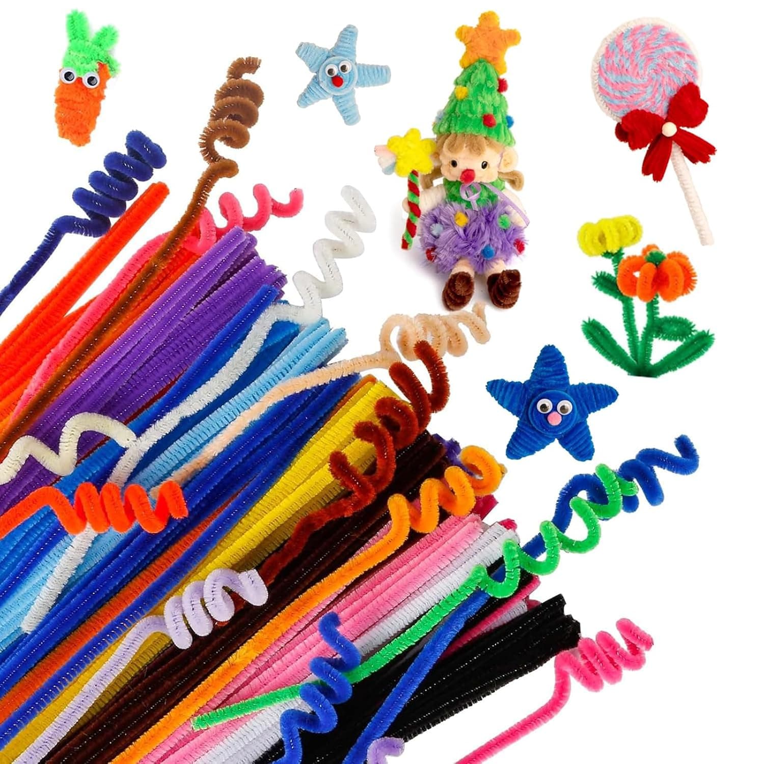 400PCS Pipe Cleaners Craft, Soofam Jumbo Chenille Stem Arts Crafts,Chenille Stems Art Supplies for Projects Creative DIY Room Decor, Creative School Projects