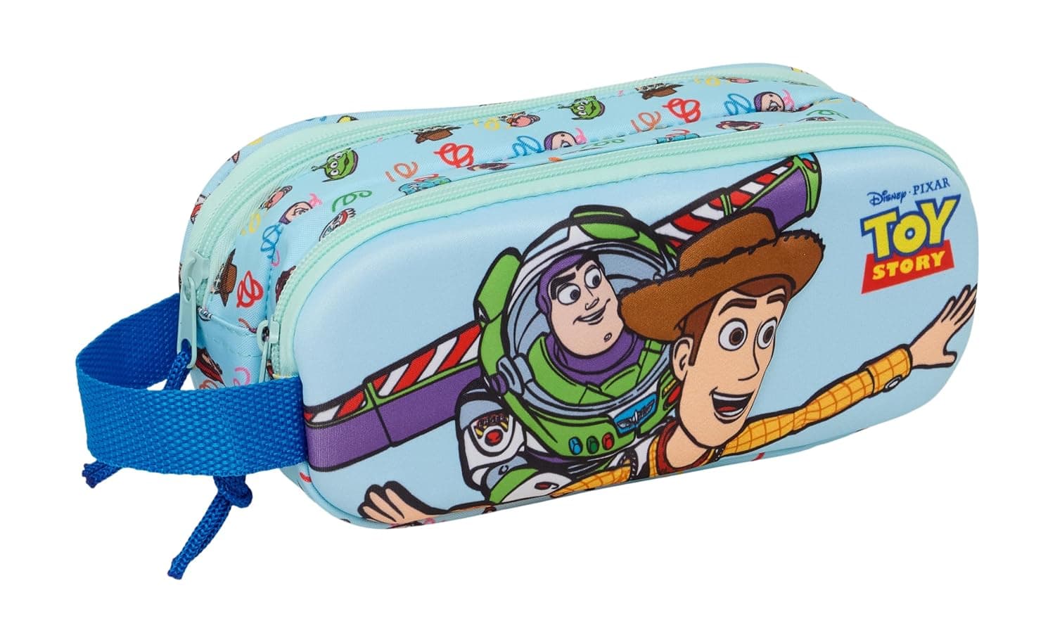 TOY STORY - Double 3D Pencil Case for Kids, Ideal for School Age, Comfortable and Versatile, Quality and Resilience, 21 x 6 x 8 cm