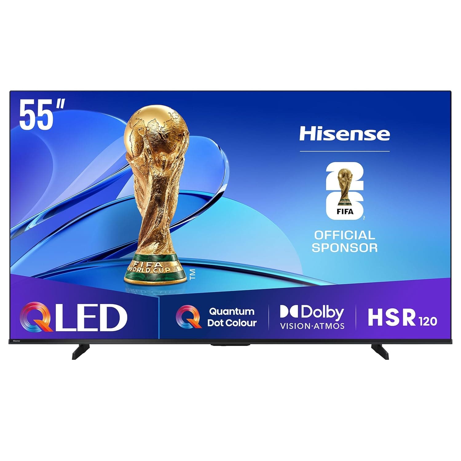 Hisense 55 inch QLED 4K Smart TV 55E7Q,HSR 120Hz Quantum Dot Colour,Dolby Vision.Atmos,Game Mode Plus,Voice control,AI Light Sensor,350 nits Typical brightness,8 Years OS Update