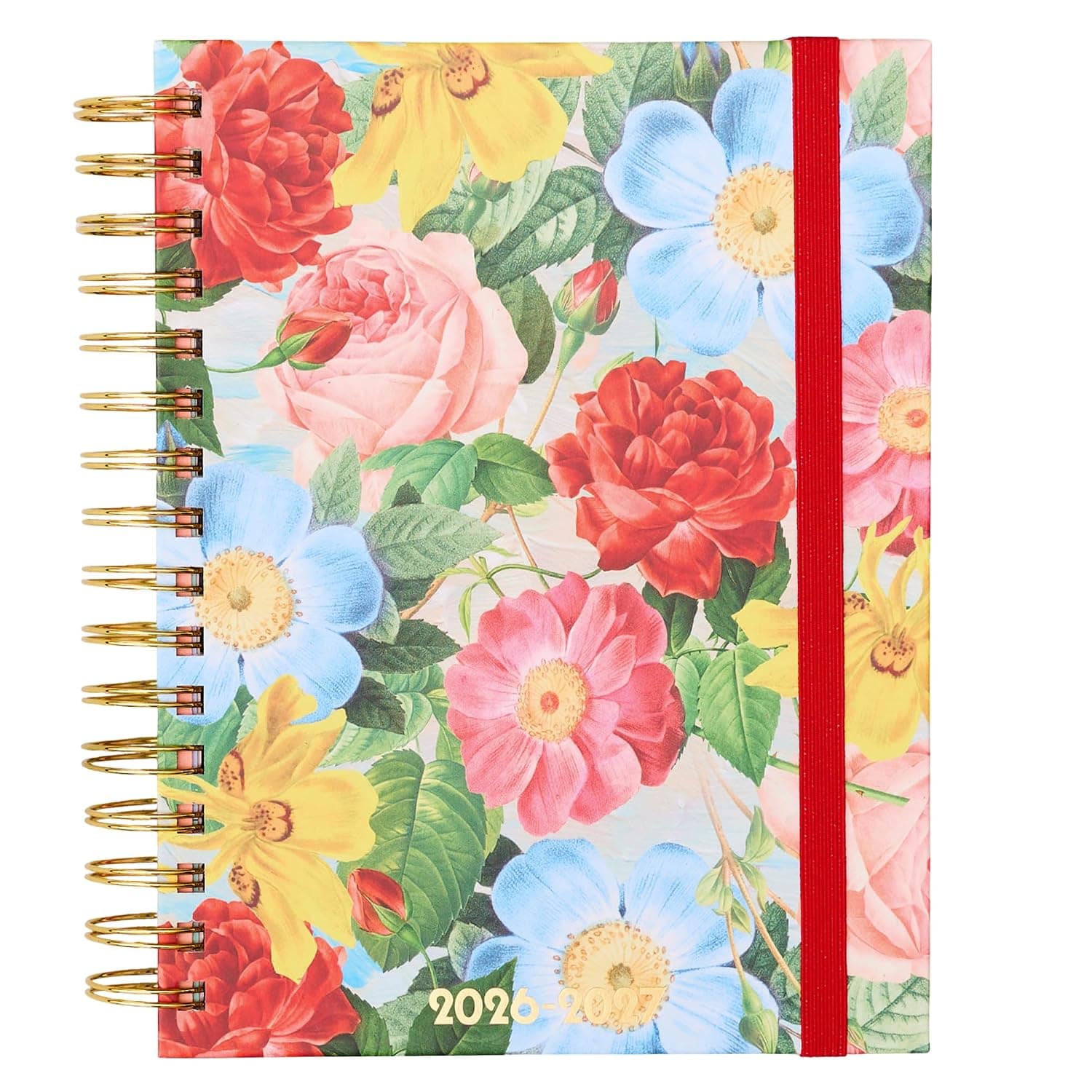 ban.do 17-Month Medium 2026-2027 Planner, Oil Paint Floral | 8.5" x 6.5" Hardcover Agenda Dated August 2026–December 2027 with Laminated Tabs, Sticker Pages, Pocket & Elastic Closure