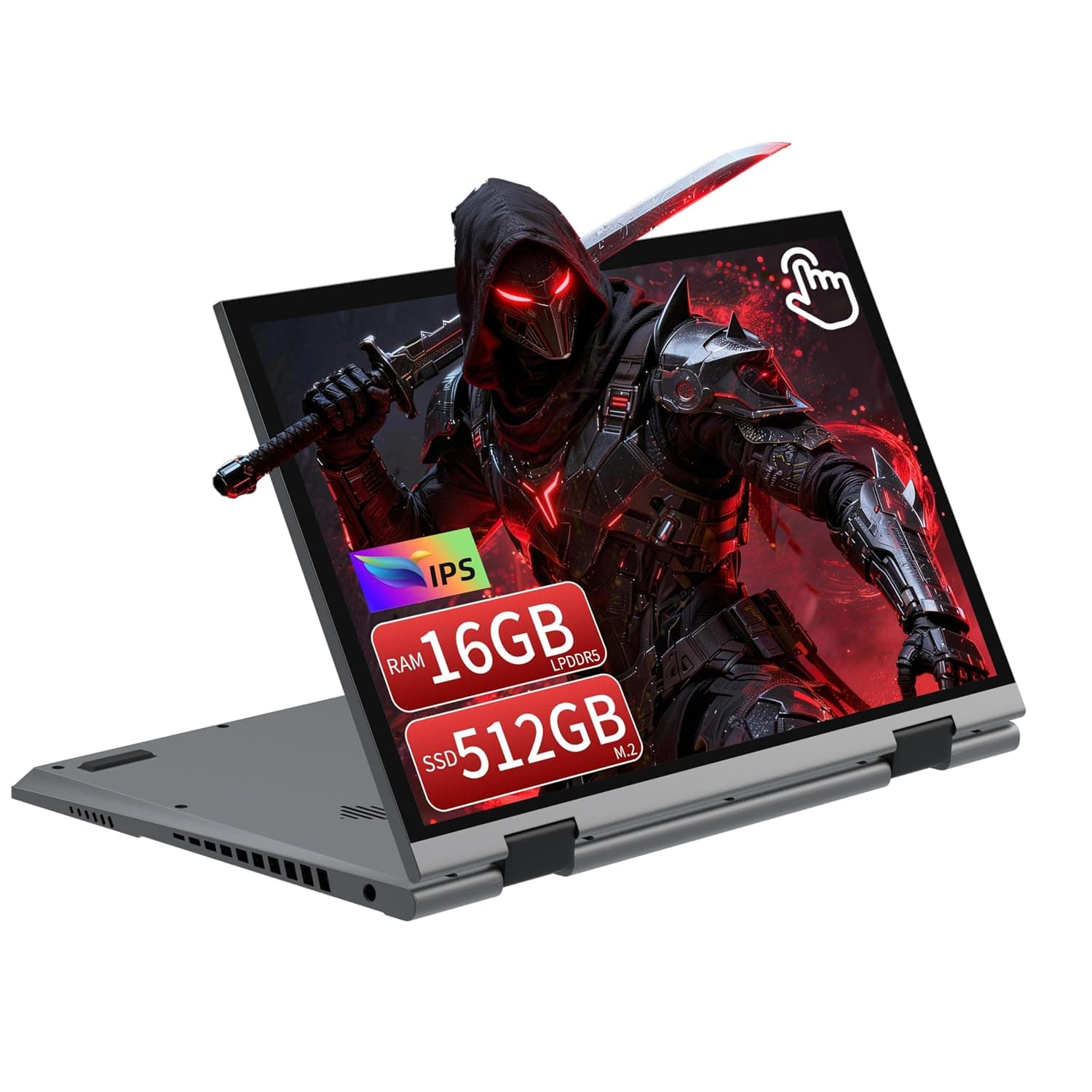 AozPad 11″ 2-in-1 Convertible Laptop, FHD Touchscreen, 12th Gen N95 Processor (Up to 3.4GHz), 16GB DDR5 RAM, 512GB SSD, 360° Flip Screen, Backlit Keyboard, Type-C, Portable for Study & Travel