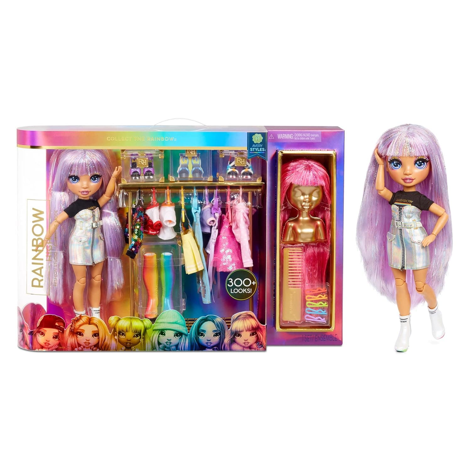 Rainbow High Fashion Studio – includes FREE Exclusive Doll with Rainbow of Fashions and 2 Sparkly Wigs to Create 300+ Looks | Clothes & Accessories | For Kids Ages 3+