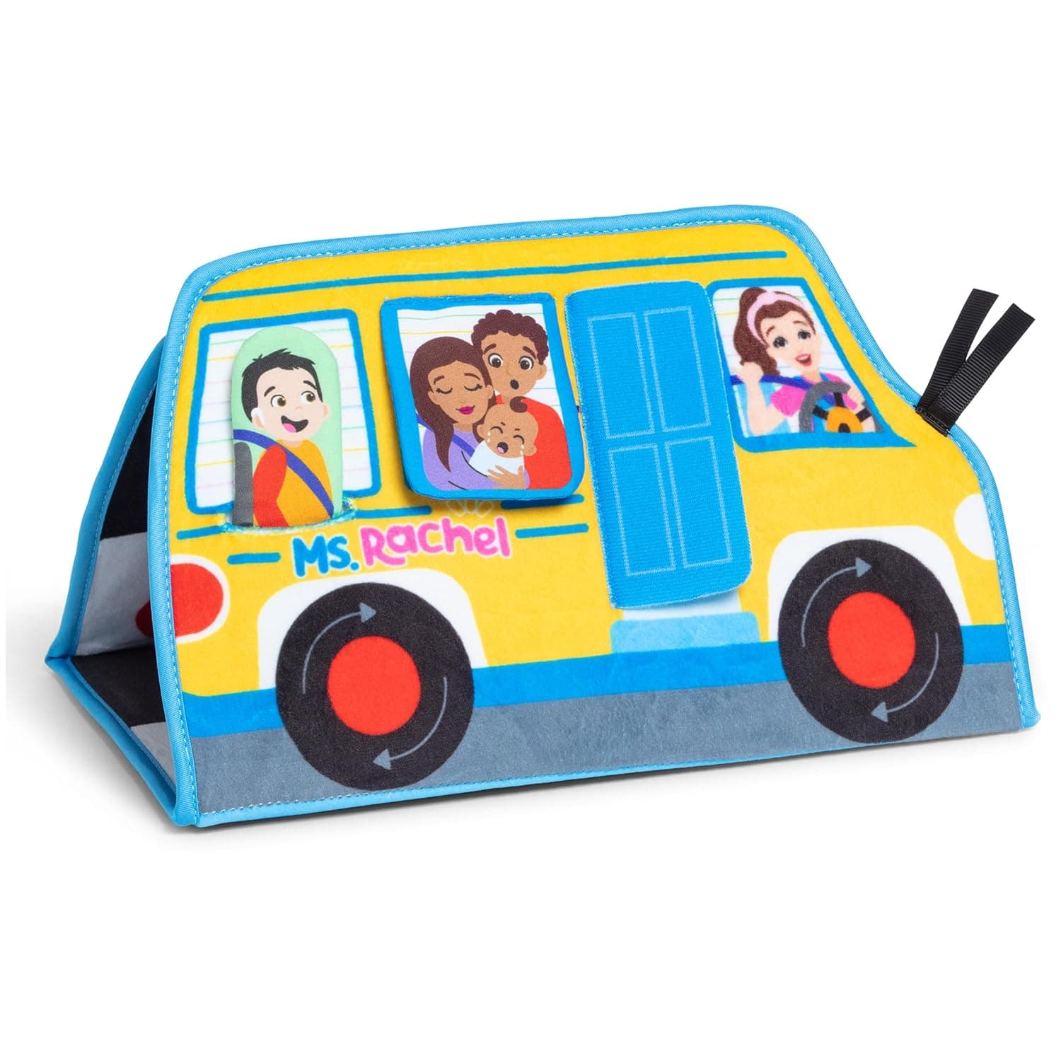 Ms. Rachel Official Tummy Time Activity Bus Foldable Play Mat with Baby Mirror and Sensory Toy for Interactive Play Baby Learning Toys for Boys and Girls Age 0-1