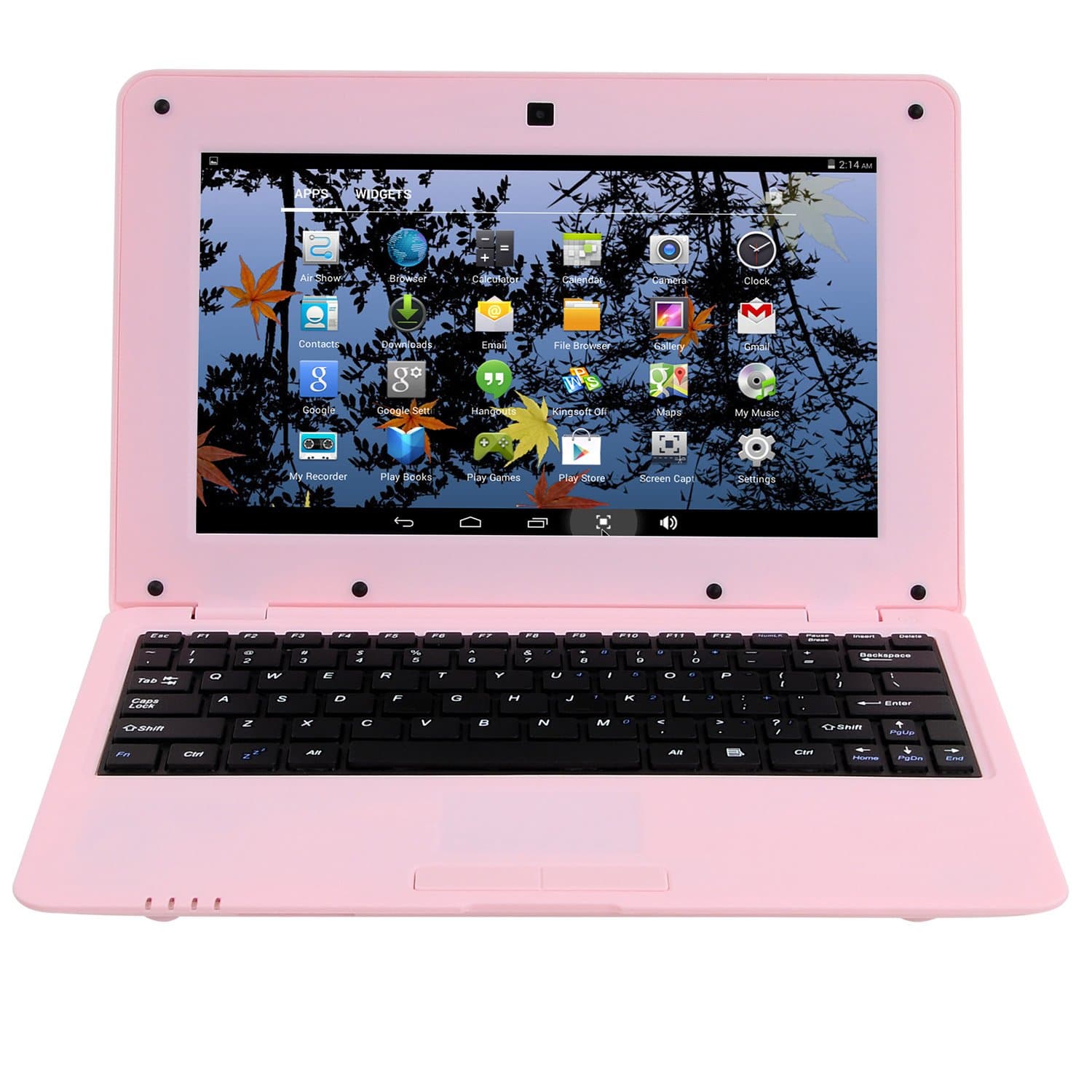 2025 Version 10.1 Inch Portable 8GB Computer Laptop PC Quad Core Android 6.0 Mini Netbook Slim and Lightweight Notebook YouTube Player Flash (Pink)