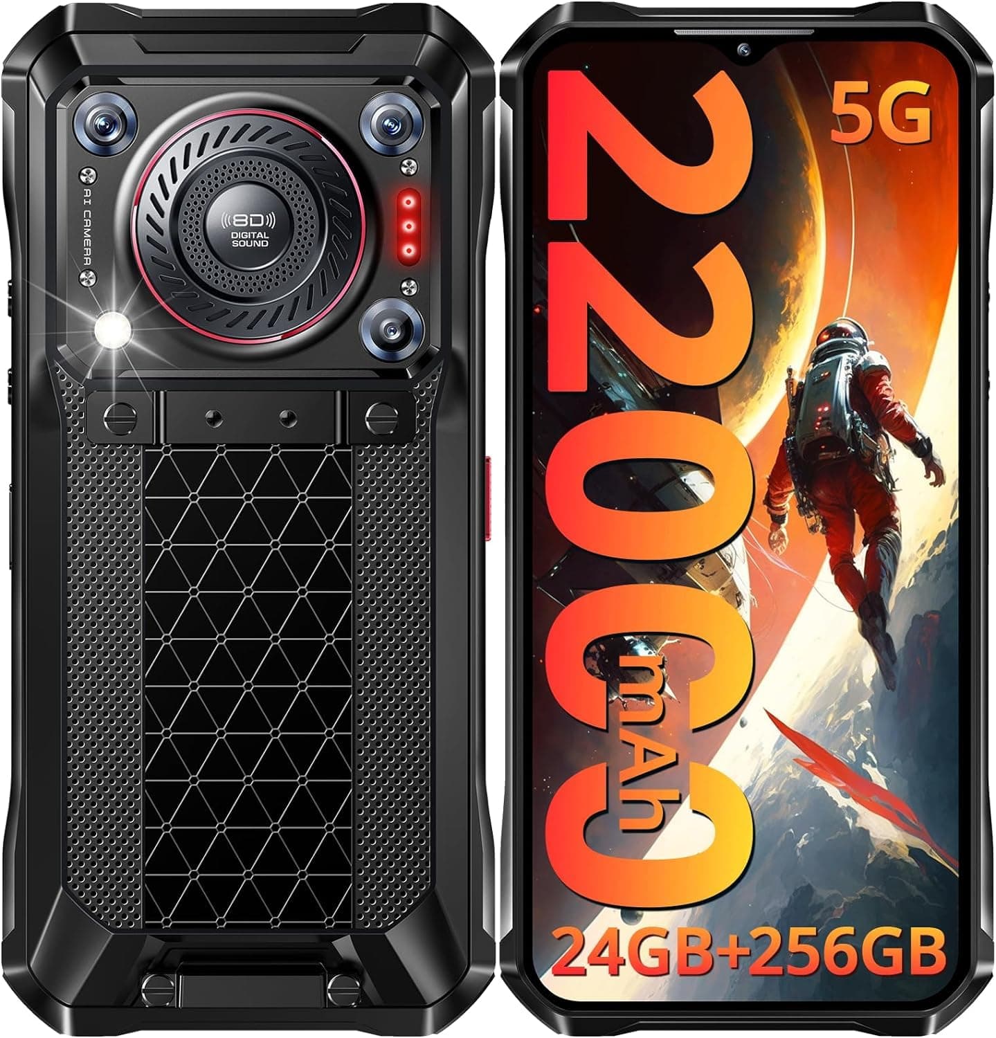WP33 Pro 5G Rugged Smartphone 22000mAh 6.6" Android 13 FHD+ Cell phone 24GB 256GB Mobile Phone 64MP Camera 33W fast charging