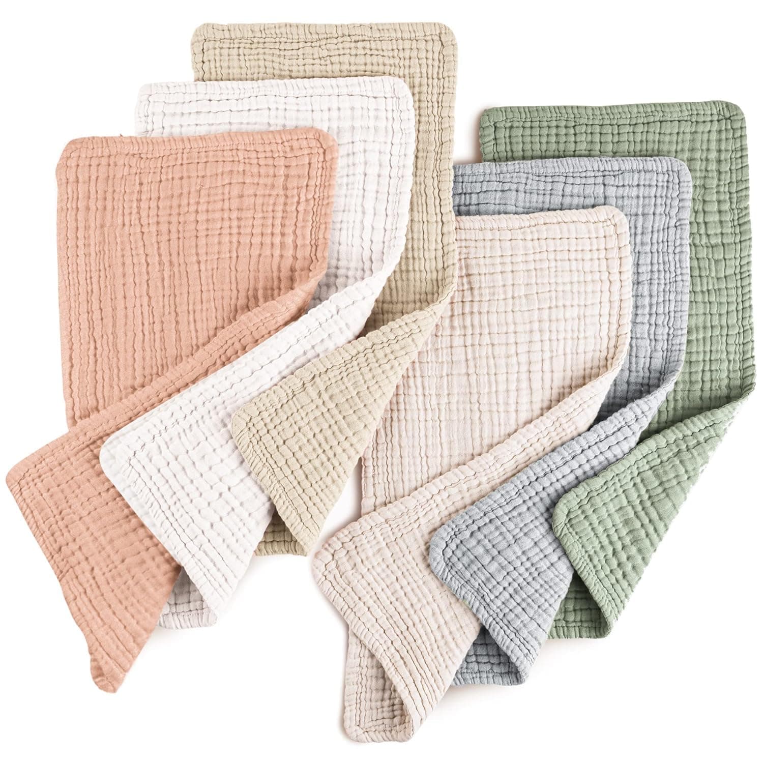 6 Pack Baby Burp Cloths Sets, 100% Cotton Burping Clothes, Burp Cloths Absorbent and Soft for Newborn Infants Kids Boys Girls (Multicolor, 20" X10")