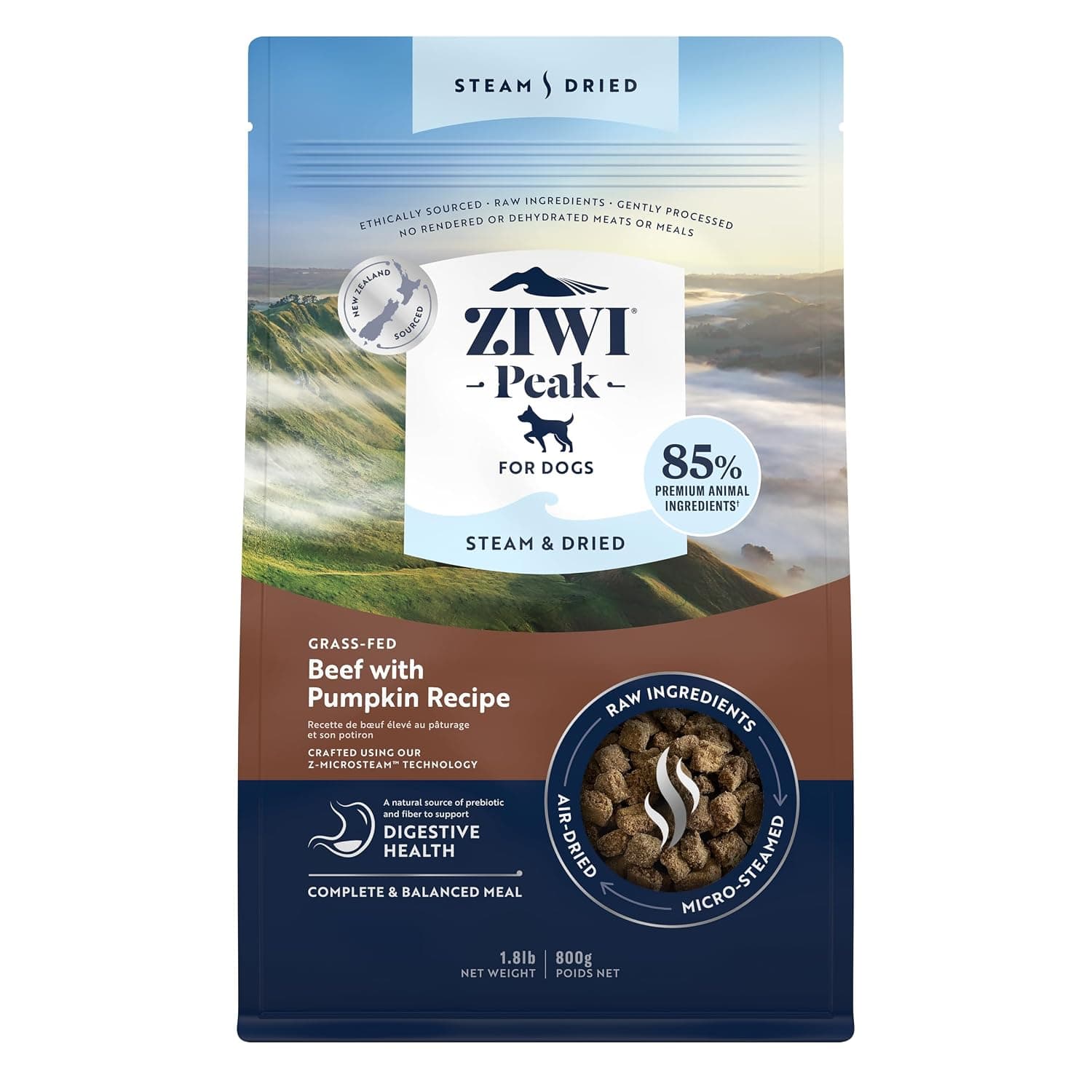 ZIWI Peak Steam & Dried Beef Recipe Dry Dog Food 800G