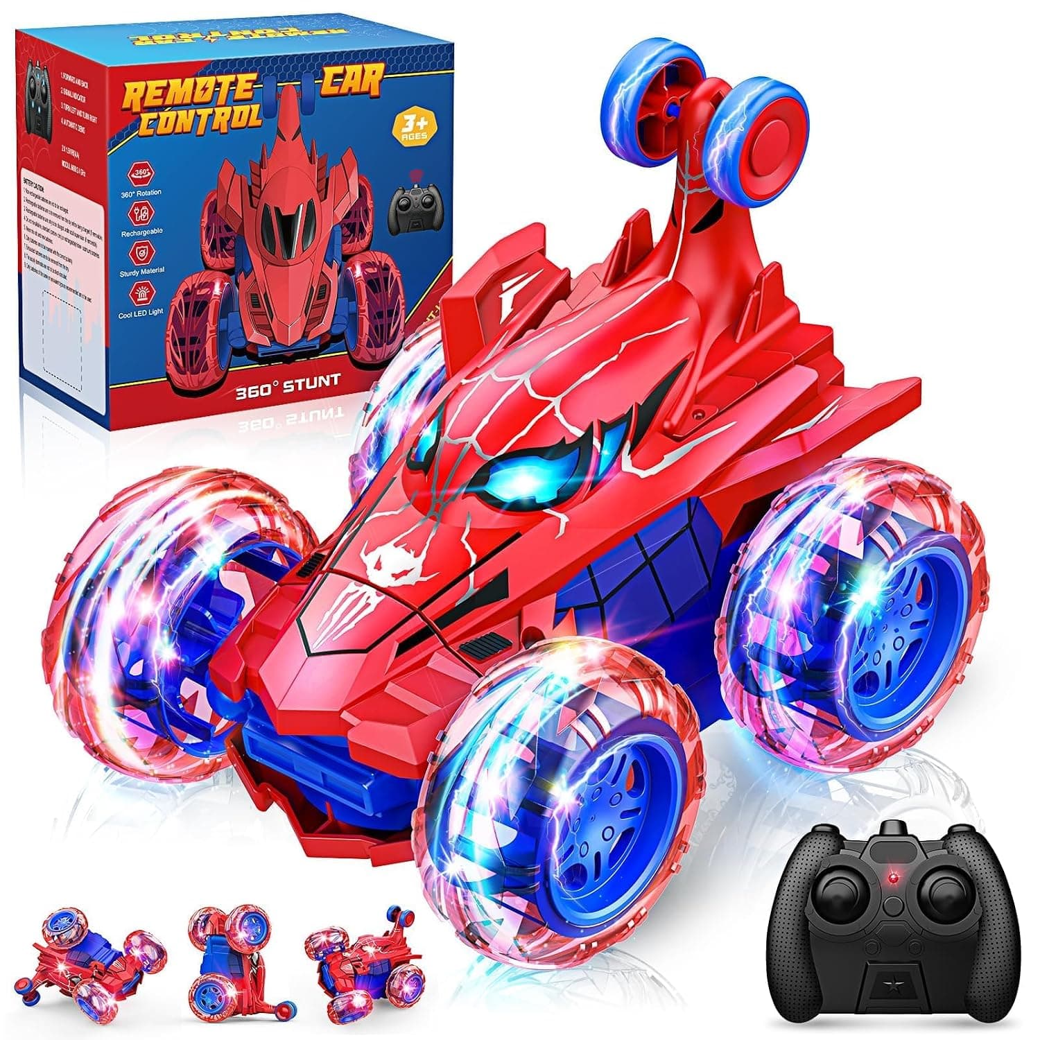 Joyzzz Kids Remote Control Car, Electric RC Monster Truck Toy with 2.4GHz Remote, Off-Road Vehicle for Boys Girls Age 3-12, Birthday Gift for Kids