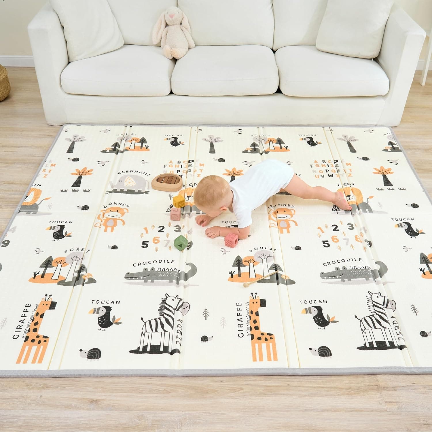 SUPERBE BEBE Children's Crawling Mat, Waterproof, Reversible and Foldable, CE Certified, Baby Mat, Ideal for Children's or Girl's Room, Large Format Gift Baby