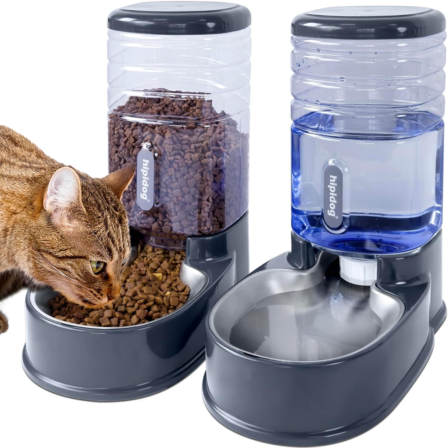 Automatic Pet Food and Water Dispenser for Small and Medium Pets Size 3.8L (Gray)