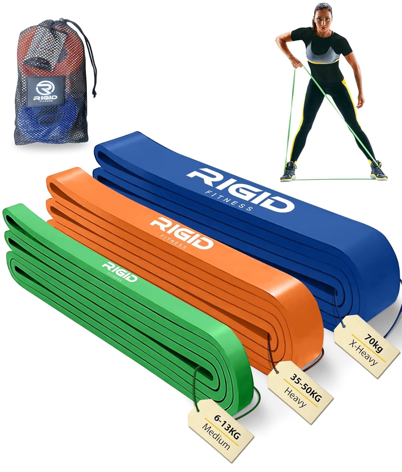 Resistance Band Set - Premium Rubber Straps, 3 Resistance Rope Set, Heavy Duty Resistance Straps, Pull-On Bands, Rubber Training Straps for Bodybuilding and Home Workouts