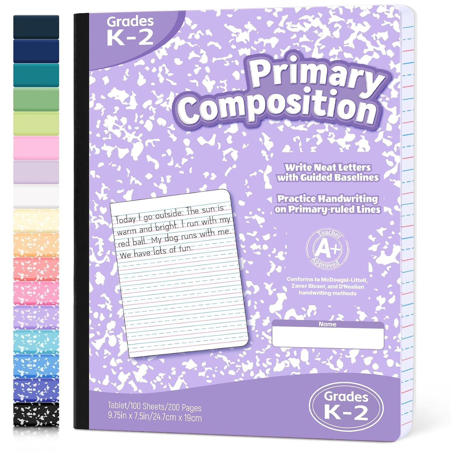 Forvencer Primary Composition Notebook,Primary Ruled Journal Grades K-2