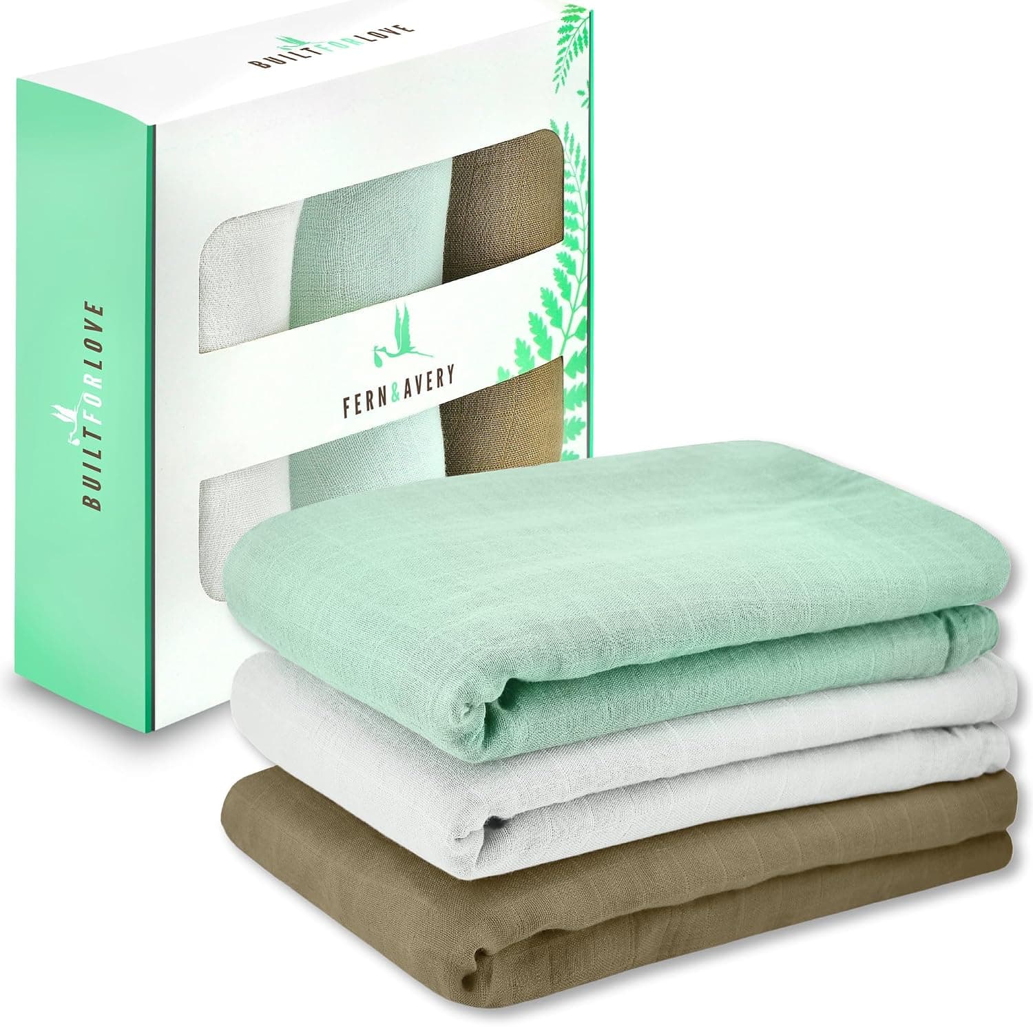Muslin Swaddle Blankets for Newborn, Large Organic Receiving Baby Blankets for Boy & Girls 47 x 47 inches,3 Pack Breathable Soft Nursery Swaddle Wrap, Essentials Infant & Toddler Shower Gifts, Unisex