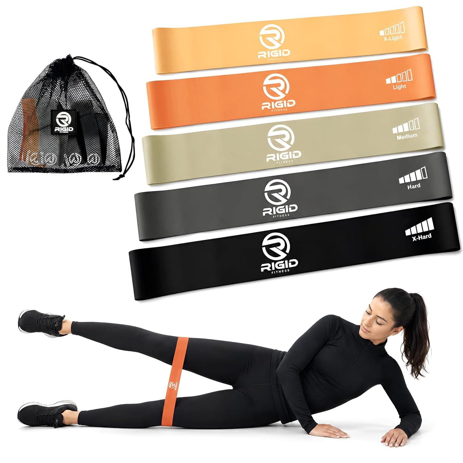 Anti-Slip Hips bands for Women and Men, Exercises bands for Hips and Legs - Glutes bands for Women - Booty Bands for butt and legs - 100% Latex (5 Resistance Levels)