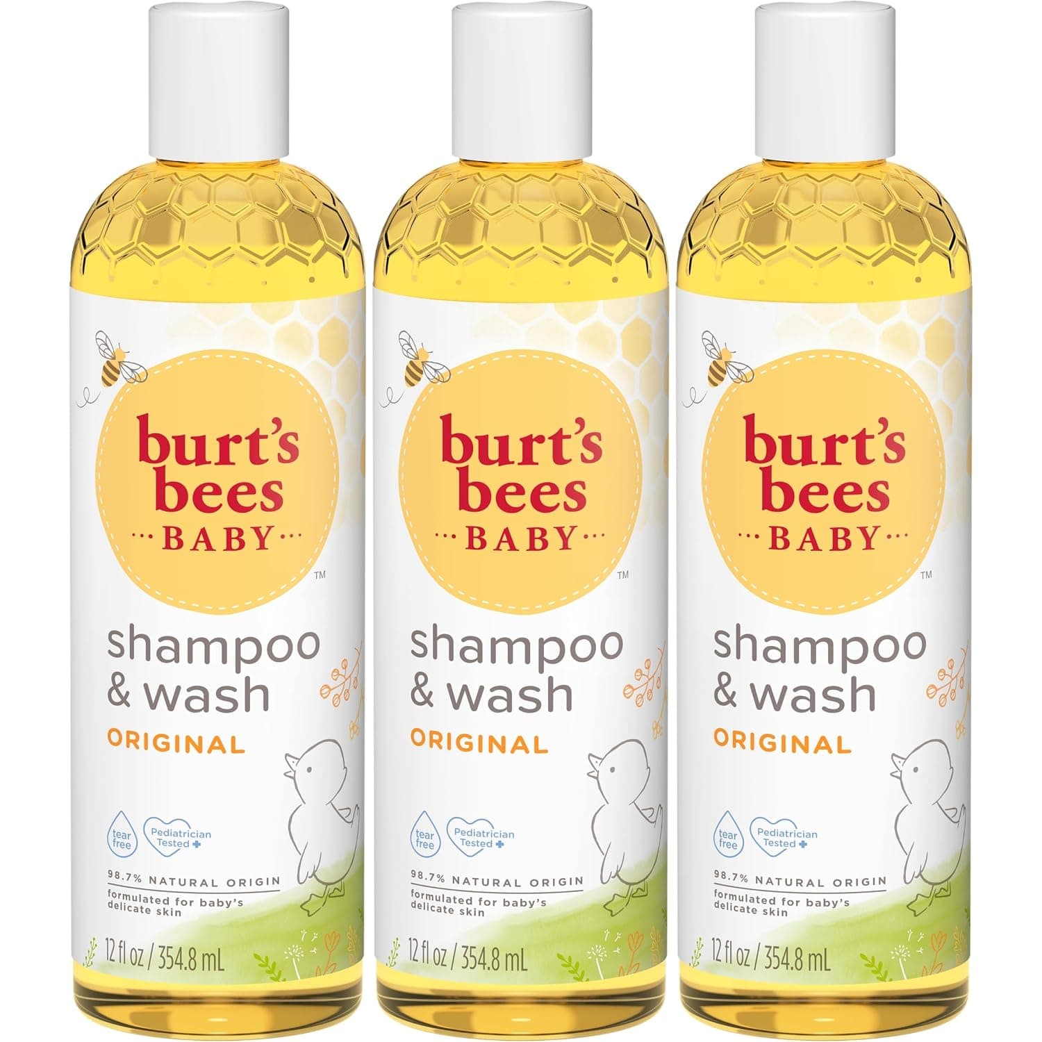 Burt's Bees Baby Shampoo & Wash, Tear Free Soap, Natural Baby Care, Original,12 Ounce (Pack of 3)