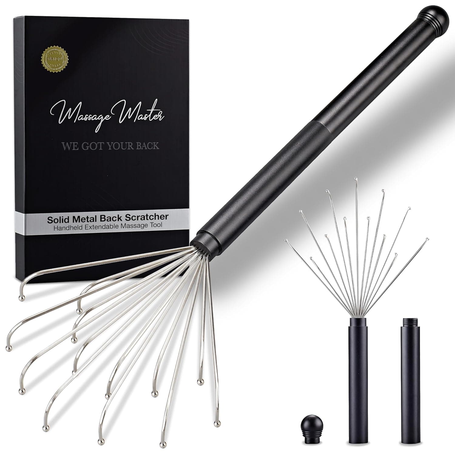 Durable Metal Back Scratcher with Wire Claw Scratching Head - 17” Long Handheld Extendable Massage Tool – Ideal for Body Scratching, Head Massage and Relaxation - Pet Friendly - Gift for Men and Women