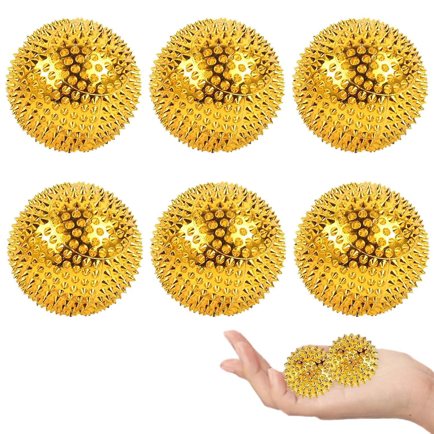 6 Magnetic Hedgehog Balls Massage 3 Pairs Hand Foot | Acupressure balls for blood circulation relaxation pain relief