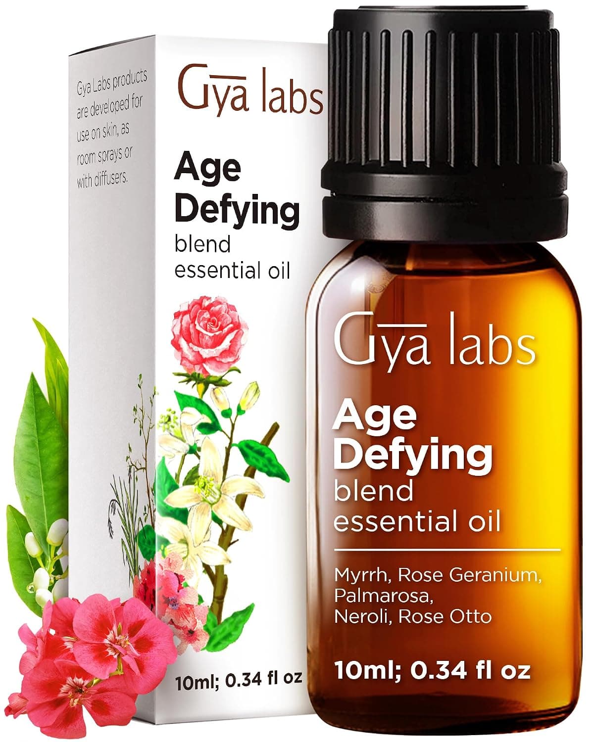 Gya Labs Age Defying Essential Oil Blend (10ml) - Natural Age Defy Essential Oil - Soothing & Rejuvenating