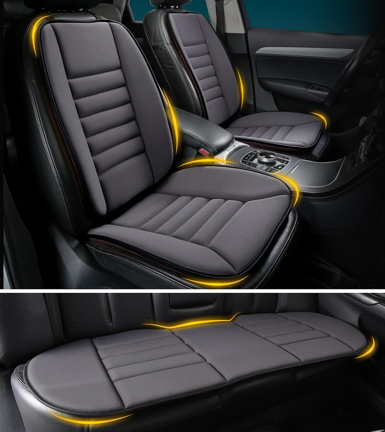 kingphenix 5-Piece Car Seat Cushion Set with Back Support | Memory Foam Car Cushion for Long Driving, Truck, Office Chair, Tailbone and Lower Back Support
