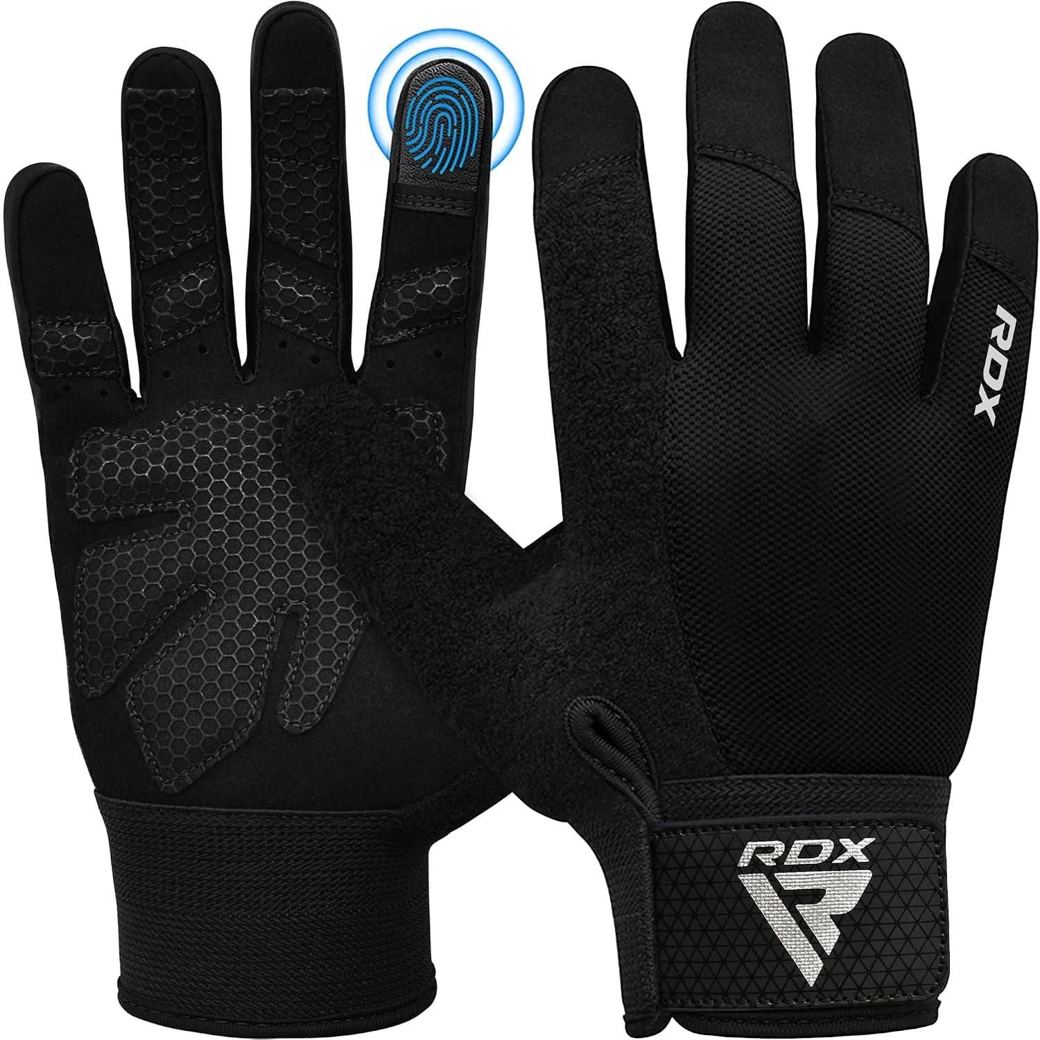 RDX Weight Lifting Gloves Gym Workout, Full Finger Touch Screen, Breathable Anti Slip Padded Palm Protection, Fitness Strength Training Powerlifting HIIT WOD Exercise, Men Women Adult & Kids Home Gym