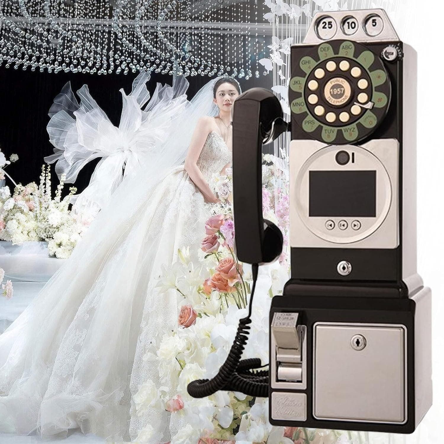 2025 Video & Audio Guest Book Wedding Phone Guestbook - 1080p HD + 32/64/128GB Storage for Weddings, Graduations & Unforgettable Moments,Creative Easy to Use& Fun Engagements Black128g
