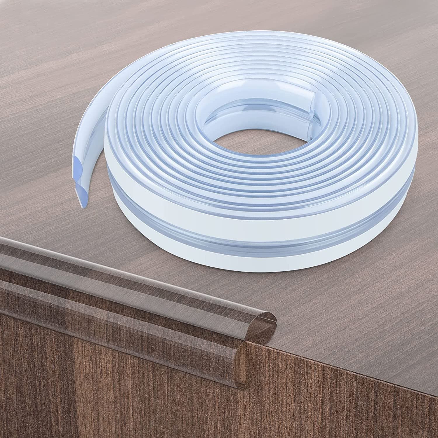 HOMREALM Baby Proofing, Edge Protector Strip Clear, Silicone Soft Corner Protectors with Upgraded Pre-Taped Strong Adhesive, 6.6ft(2M) Edge Protectors