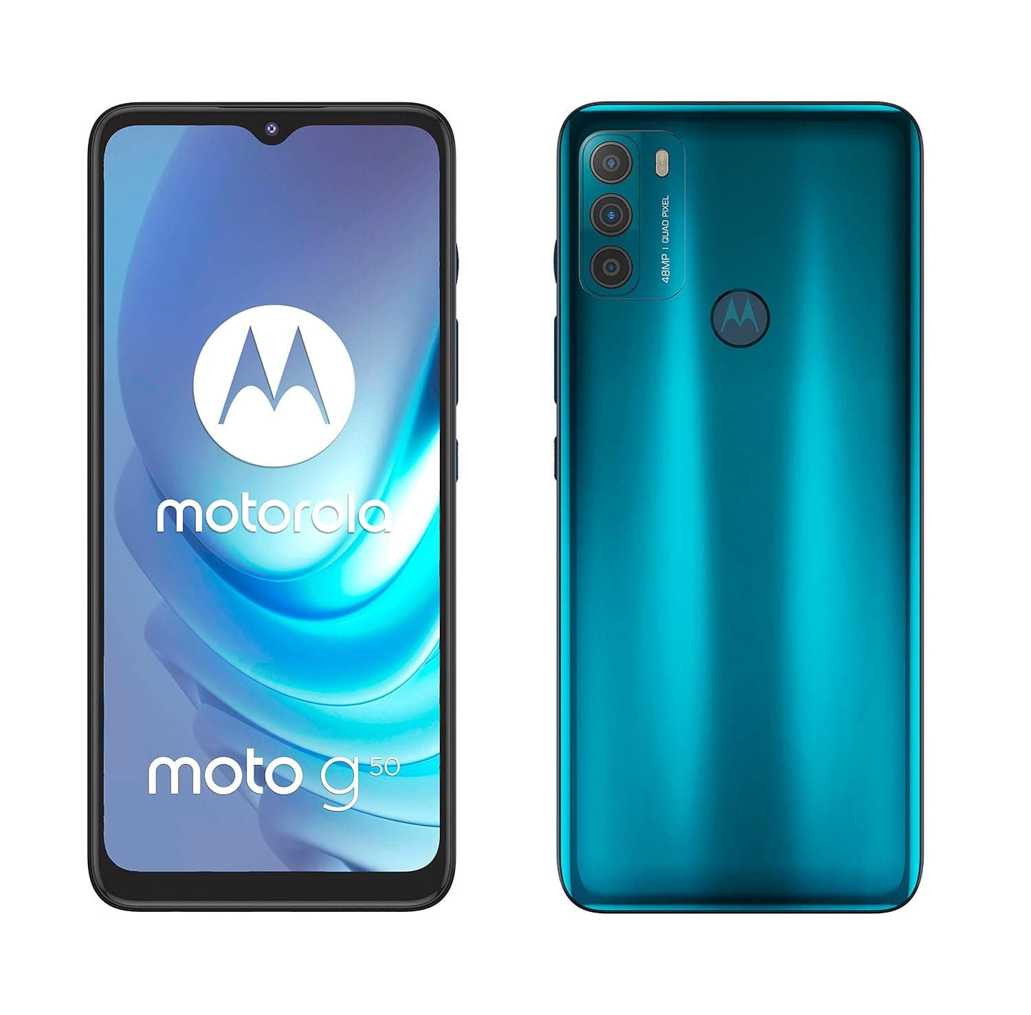Motorola Moto G50 Dual-SIM 64GB ROM + 4GB RAM (GSM Only | No CDMA) Factory Unlocked 5G Android Smartphone (Aqua Green) - International Version