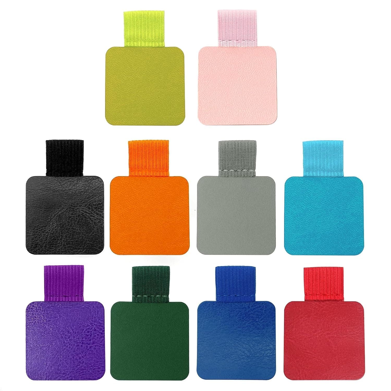 Joyzzz Pen Loop Holder Set, 10PCS Self Adhesive Elastic Leather Design, Multi Color Organizers for Notebooks Journals Planners Calendars Binders, Secure Grip Accessories for Diary Office School