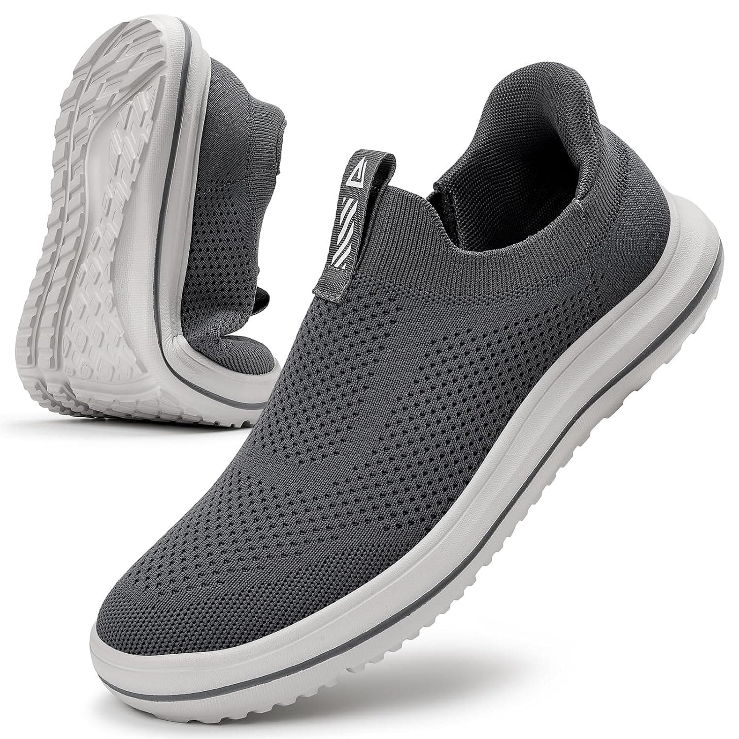 MrToNo Slip On Sneakers Men's Without Laces Shoes Hands-Free Running Shoes Lightweight Breathable Outdoor Sports Shoes Leisure Road Running Shoes