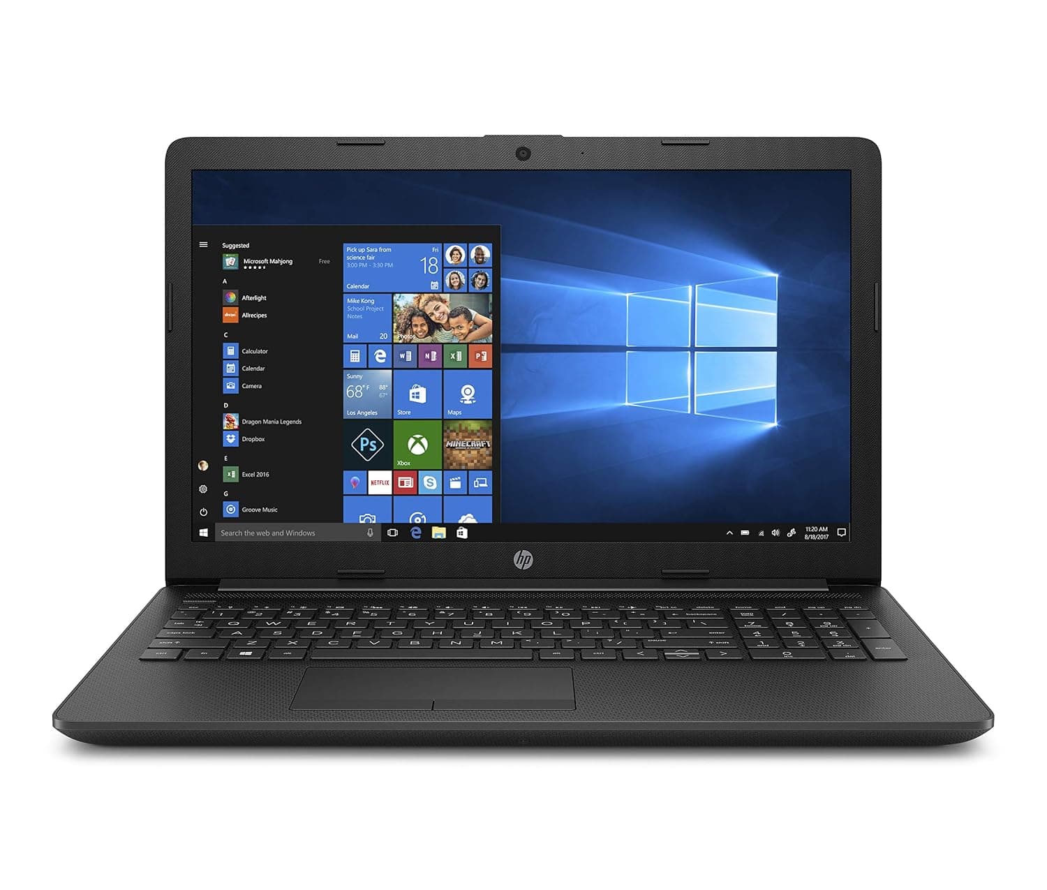HP Laptop 15-da2027nx, 15.6" HD, 10th Gen Intel Core i5-10210U, 4GB RAM, 256 GB SSD, Intel UHD Graphics, DVD-RW, Windows 10 Home, EN-AR KB - Black -303D0EA