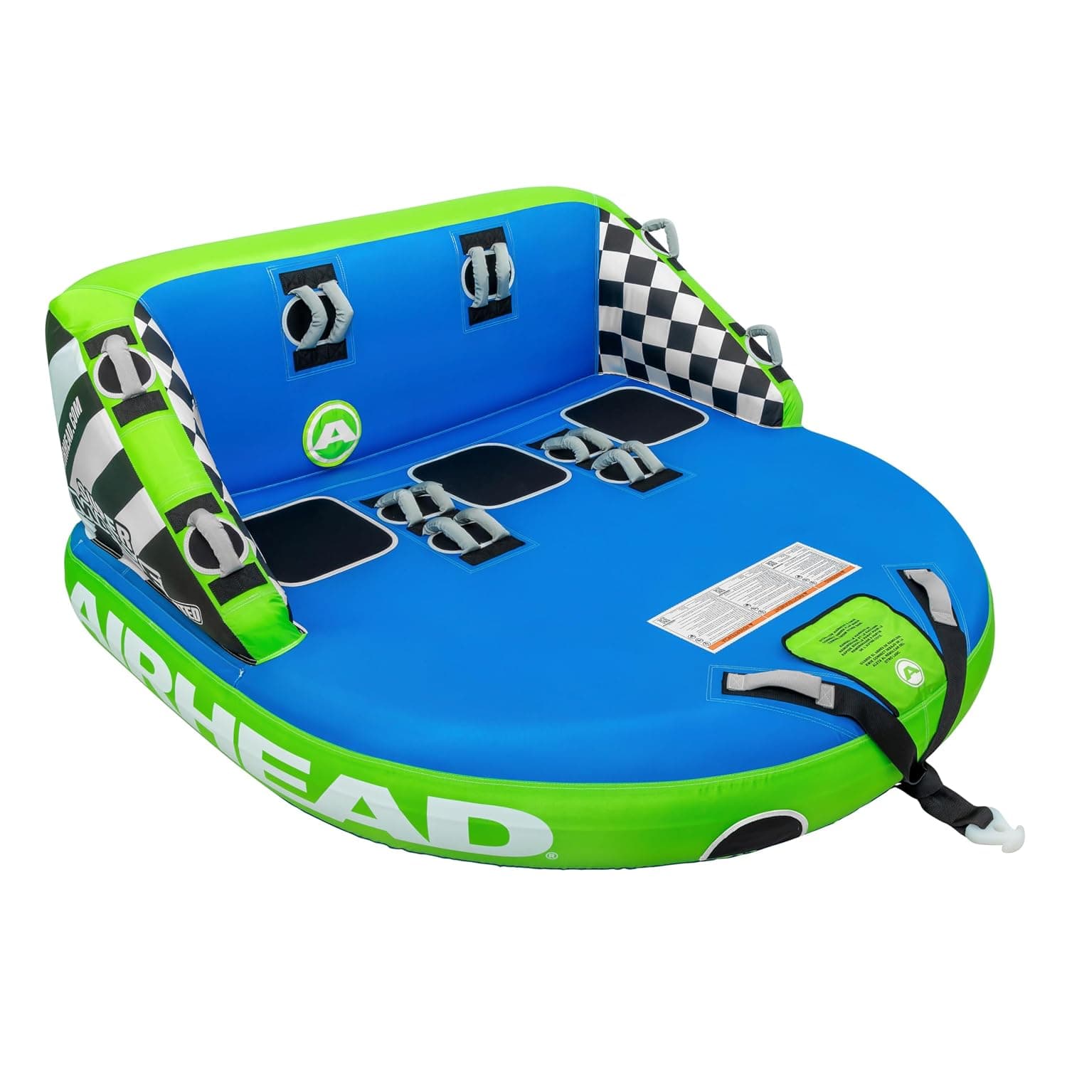 Airhead Mable Inflatable Towable Tube, 1-4 Rider Models, Dual Tow Points, Full Nylon Cover, EVA Foam Pads, Patented Speed Valve, Boat Tubes and Towables