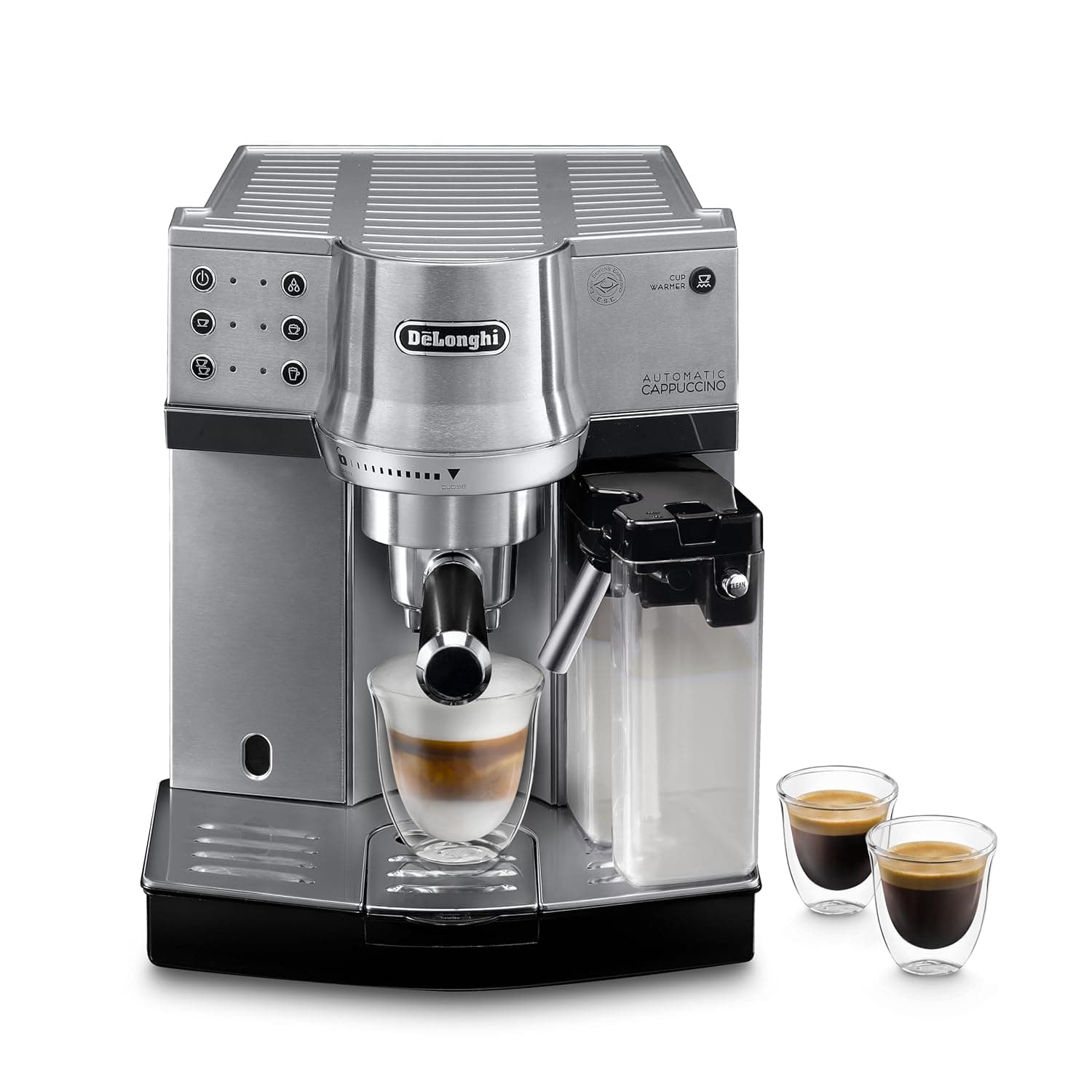Delonghi Coffee Machine, Pump Espresso, Cappuccino, Silver, EC860.M,
