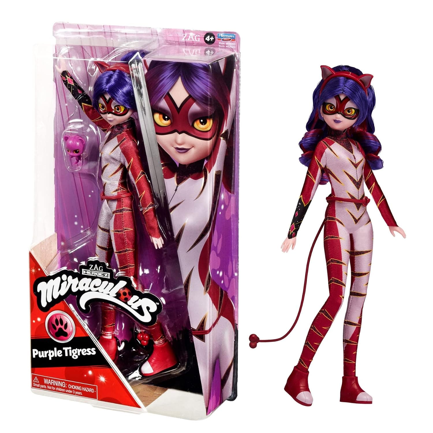 BANDAI Miraculous Ladybug And Cat Noir Toys Purple Tigress Fashion Doll | Articulated 26cm Purple Tigress Doll With Accessories And Miraculous Kwami | Purple Tigress Figurine Miraculous Dolls