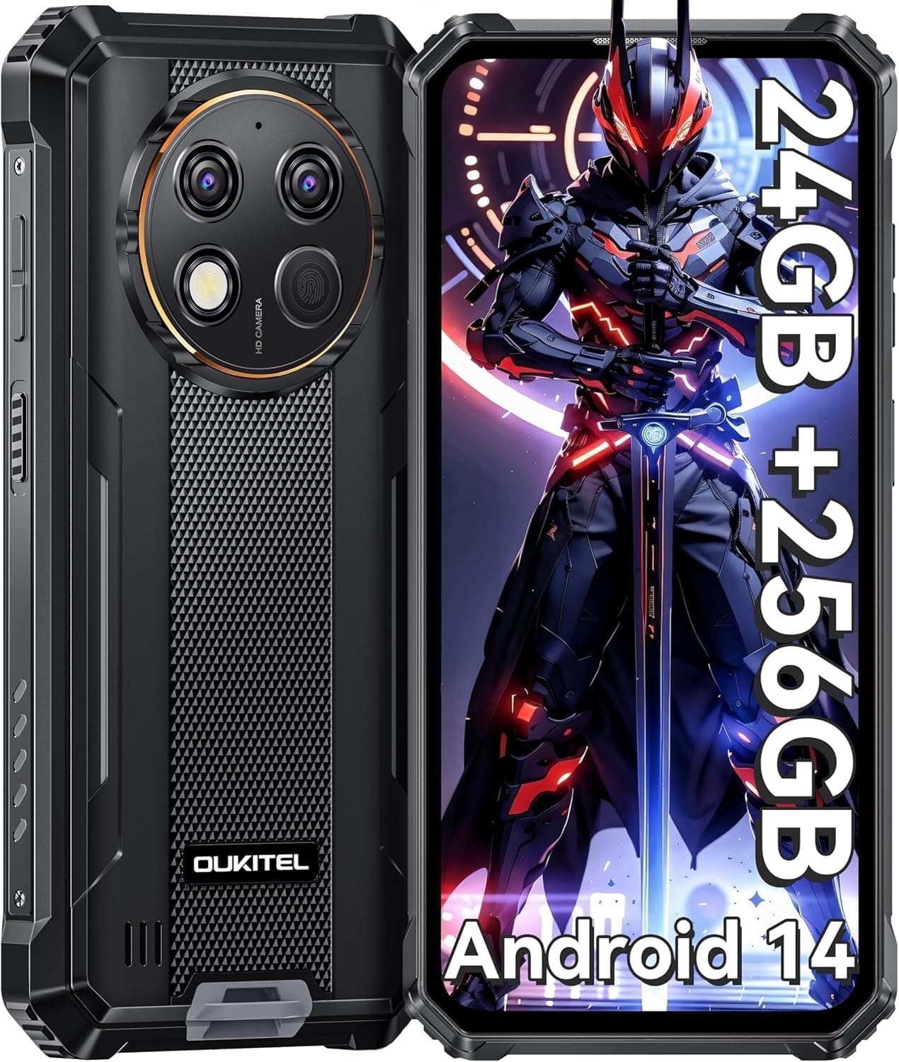 G1 Rugged Smartphone - Android14, 24GB RAM+256GB ROM+1TB,10600mAh Battery,48MP Camera,6.52" Rugge phone,IP68/69K Waterproof 4G Dual Sim-free&Unlocked Mobile Phones,NFC,OTG,GPS,2024 (Black)