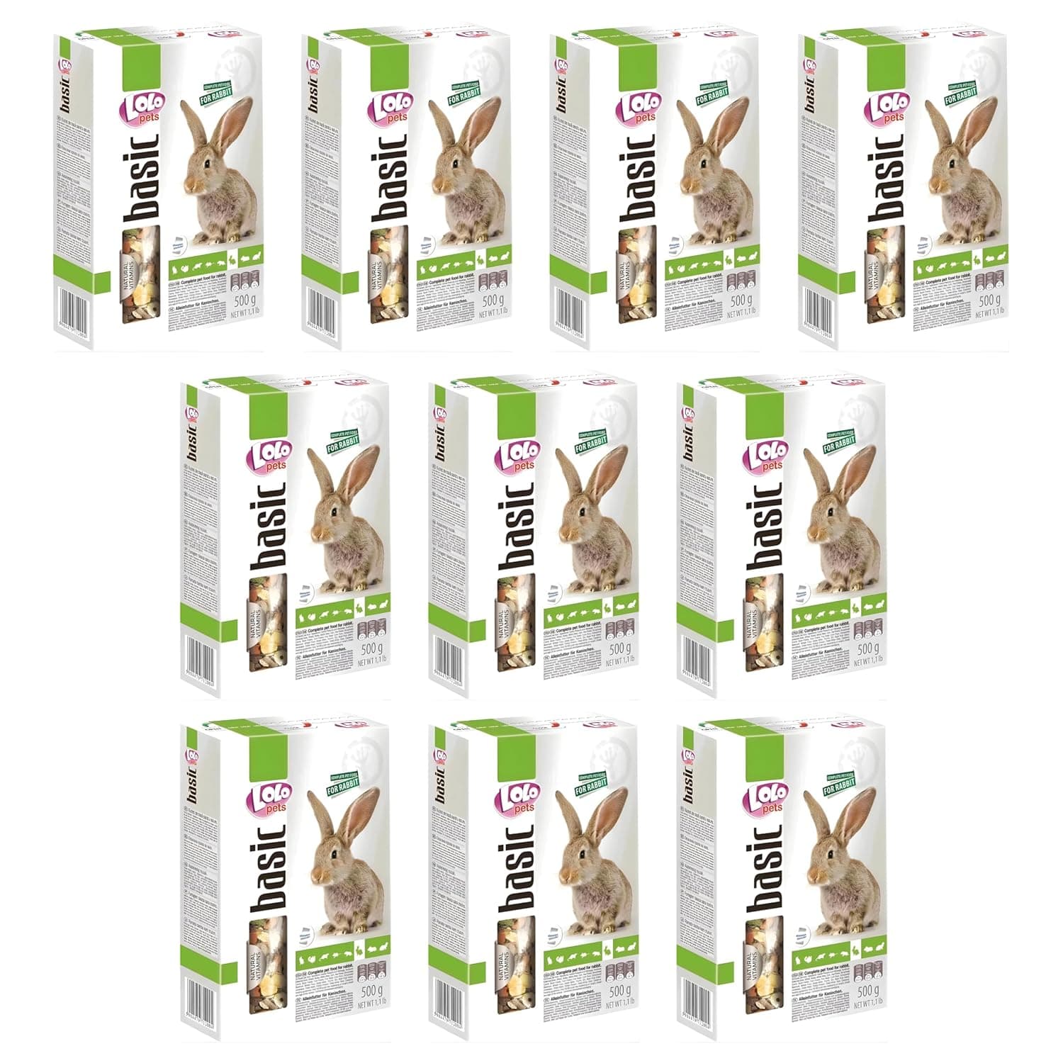 Lolo pets basic complete food for rabbit 500g 5904479712004 (Pack of 10)