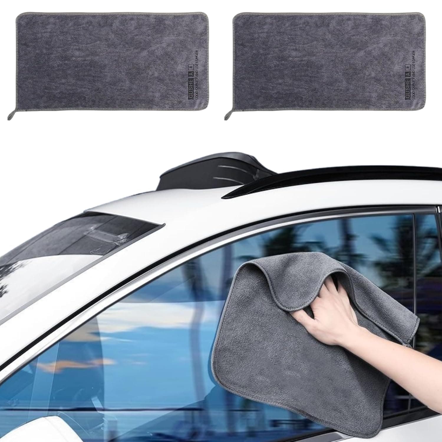 Microfiber Car Cleaning Cloth Microfiber Double-Sided Short Velvet Car Wash With Towel To Wipe The Car Cloth Towel High-Efficiency Water Absorption Soft and Gentle Not Shed (35 * 75)