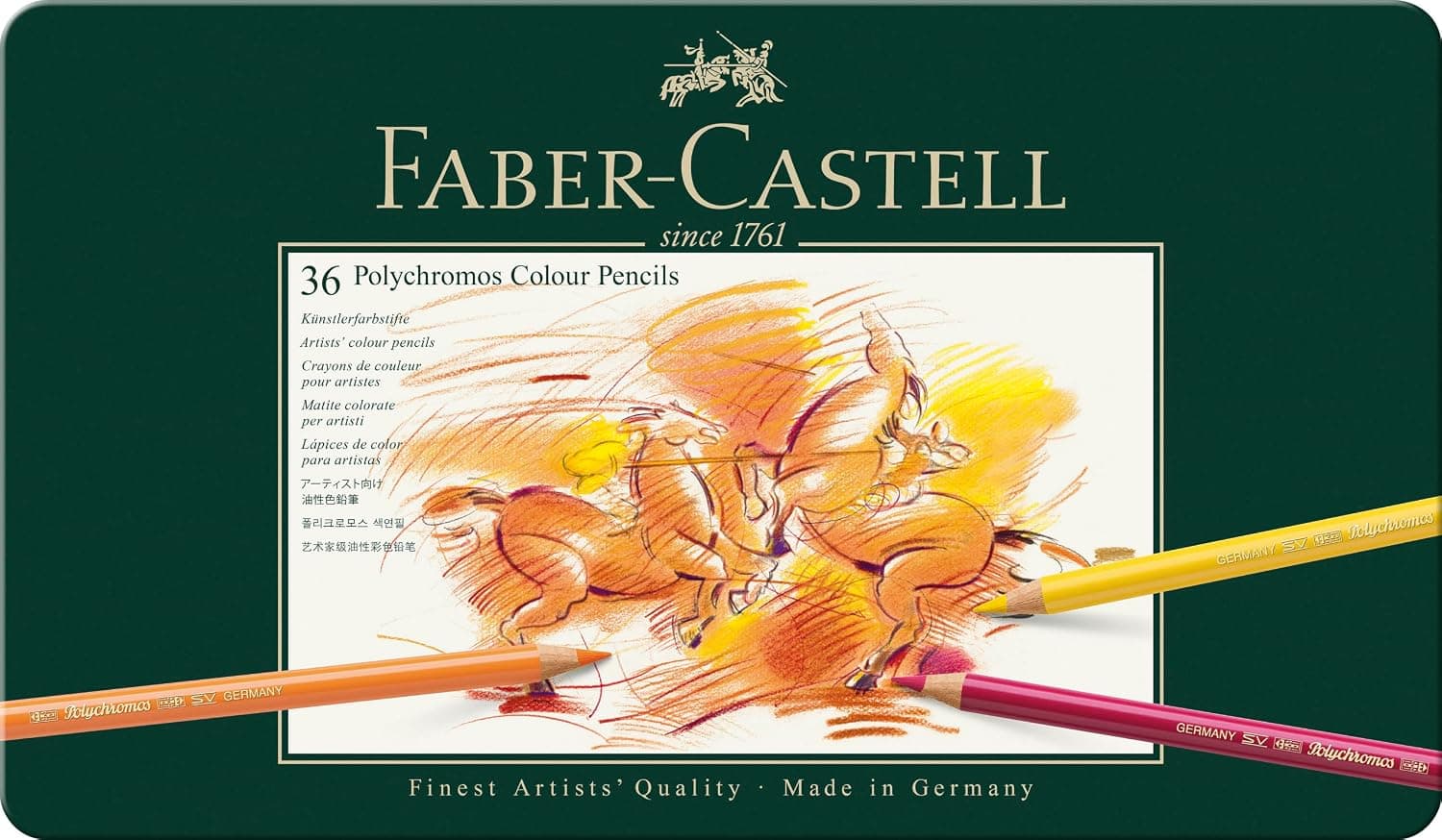 Faber Castell Polychromes Colour Pencil in Tin Case 36-Pieces