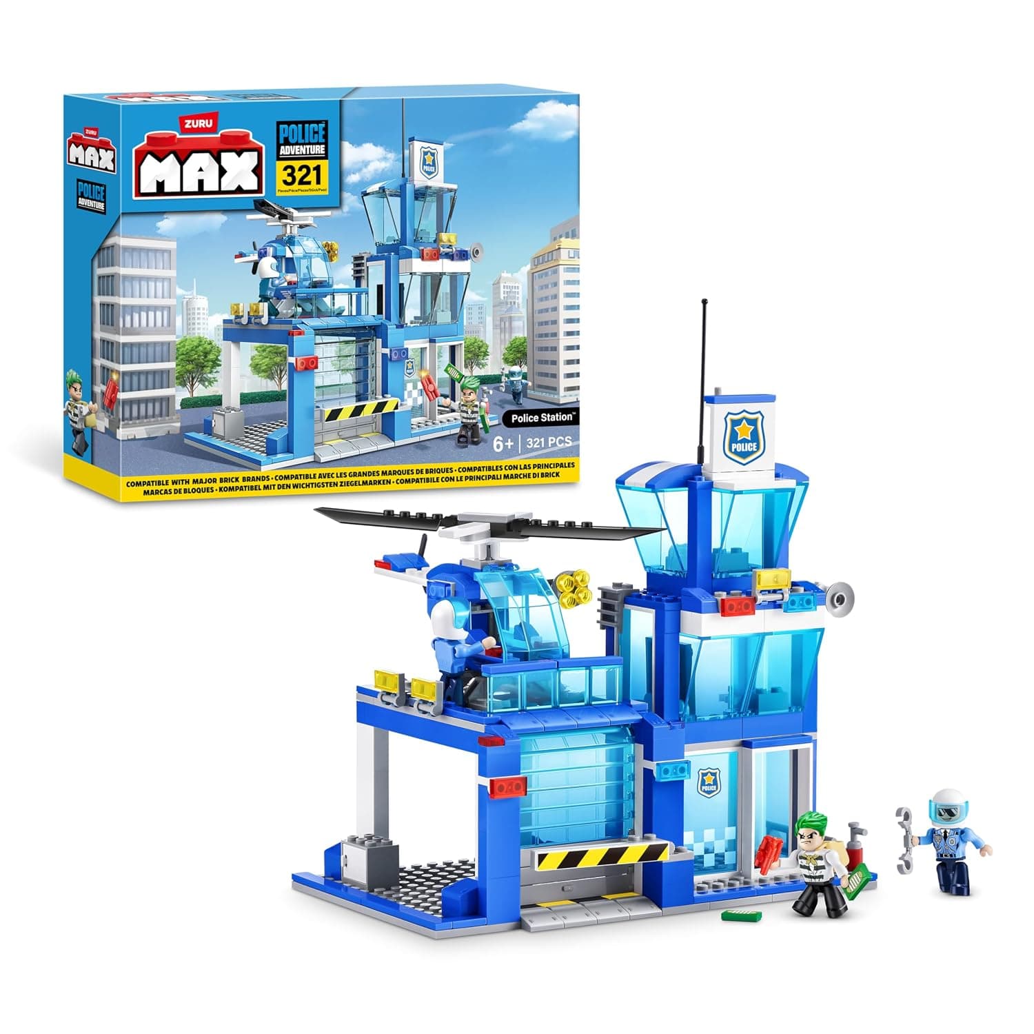Max City INT, Police Station Playset 318 bricks,bulk