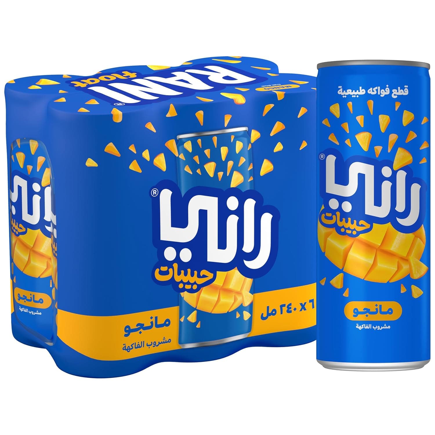 Rani Float Mango, No Added Sugar, 100% Fruit Juice, 240ml (Pack of 6 cans)
