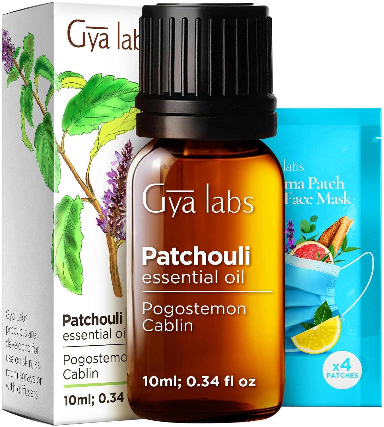 Gya Labs Patchouli Oil for Diffuser & Aromatherapy - 100% Natural Patchouli Essential Oil for Skin, Body, Perfume & Candle Making - Earthy & Spicy Scent (0.34 Fl Oz)